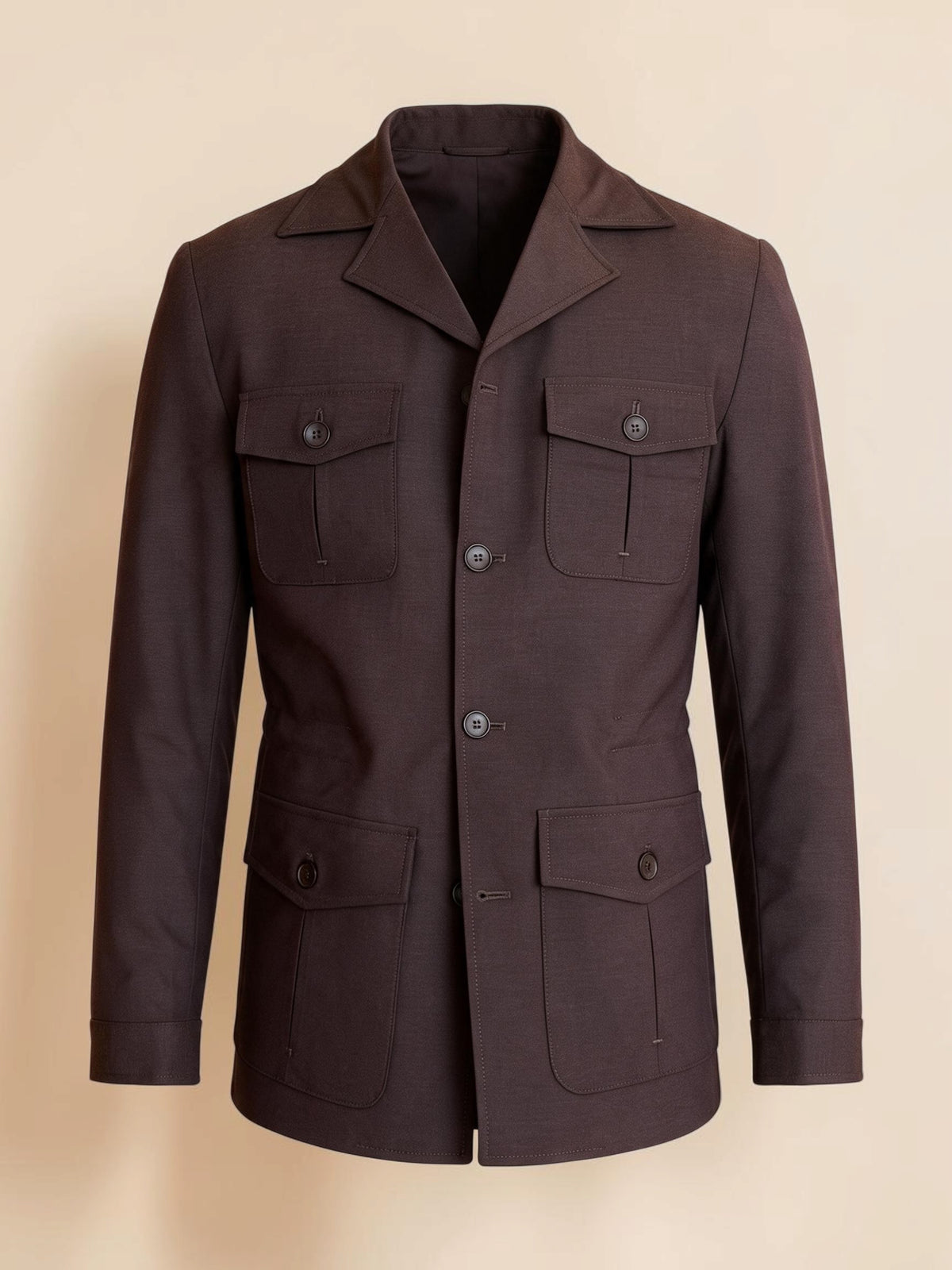 Safari hidden belt Jacket - Brown