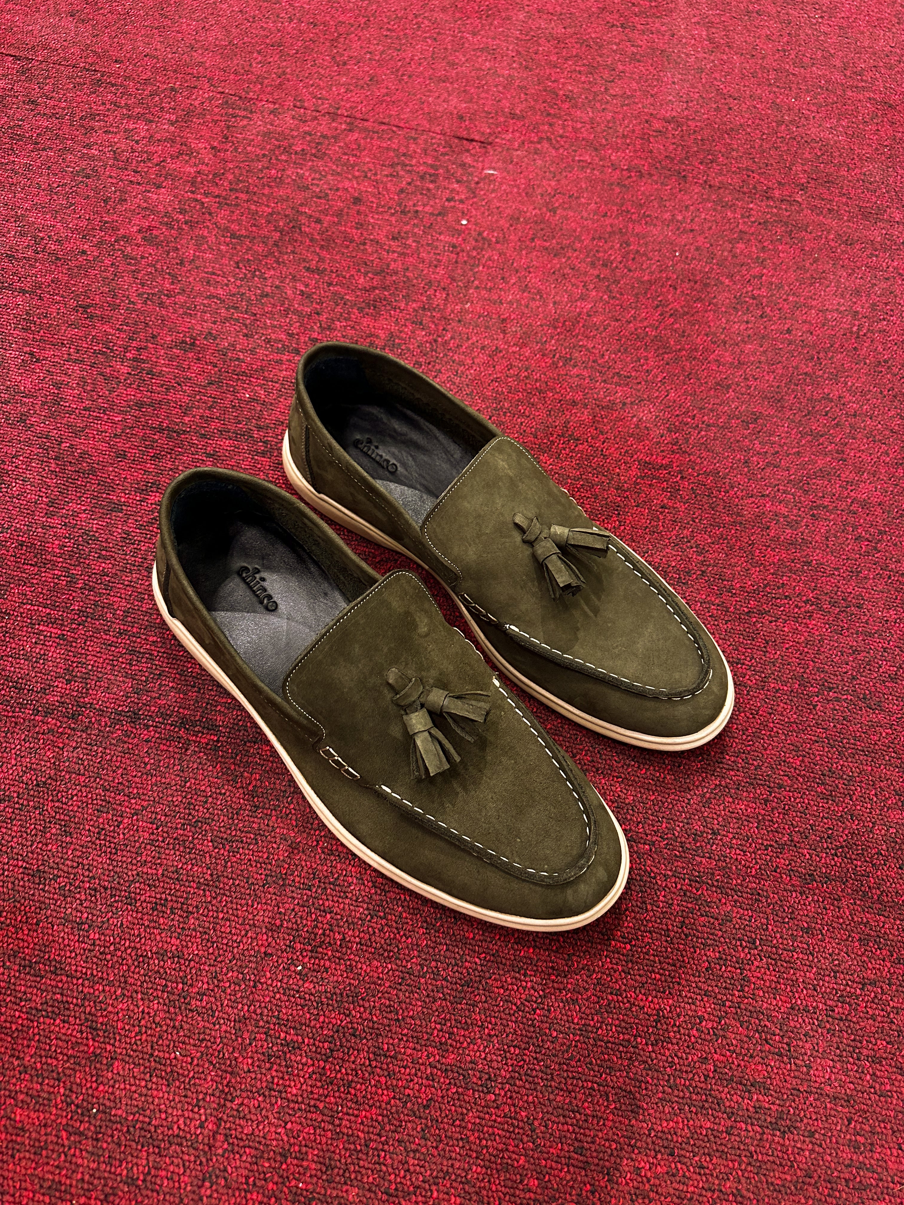 Tassels Suede loafers - olive