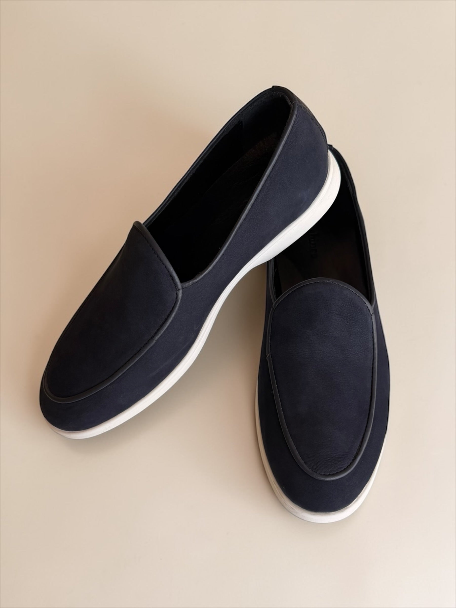 Suede leather loafers - Navy