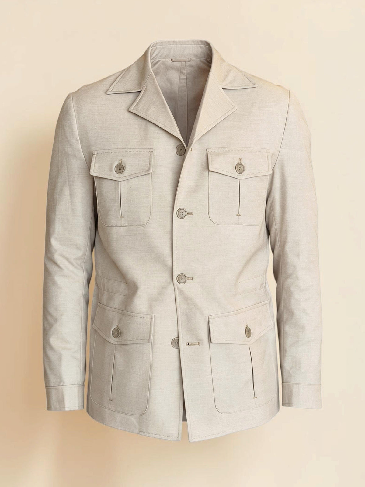 Safari hidden belt Jacket - Beige