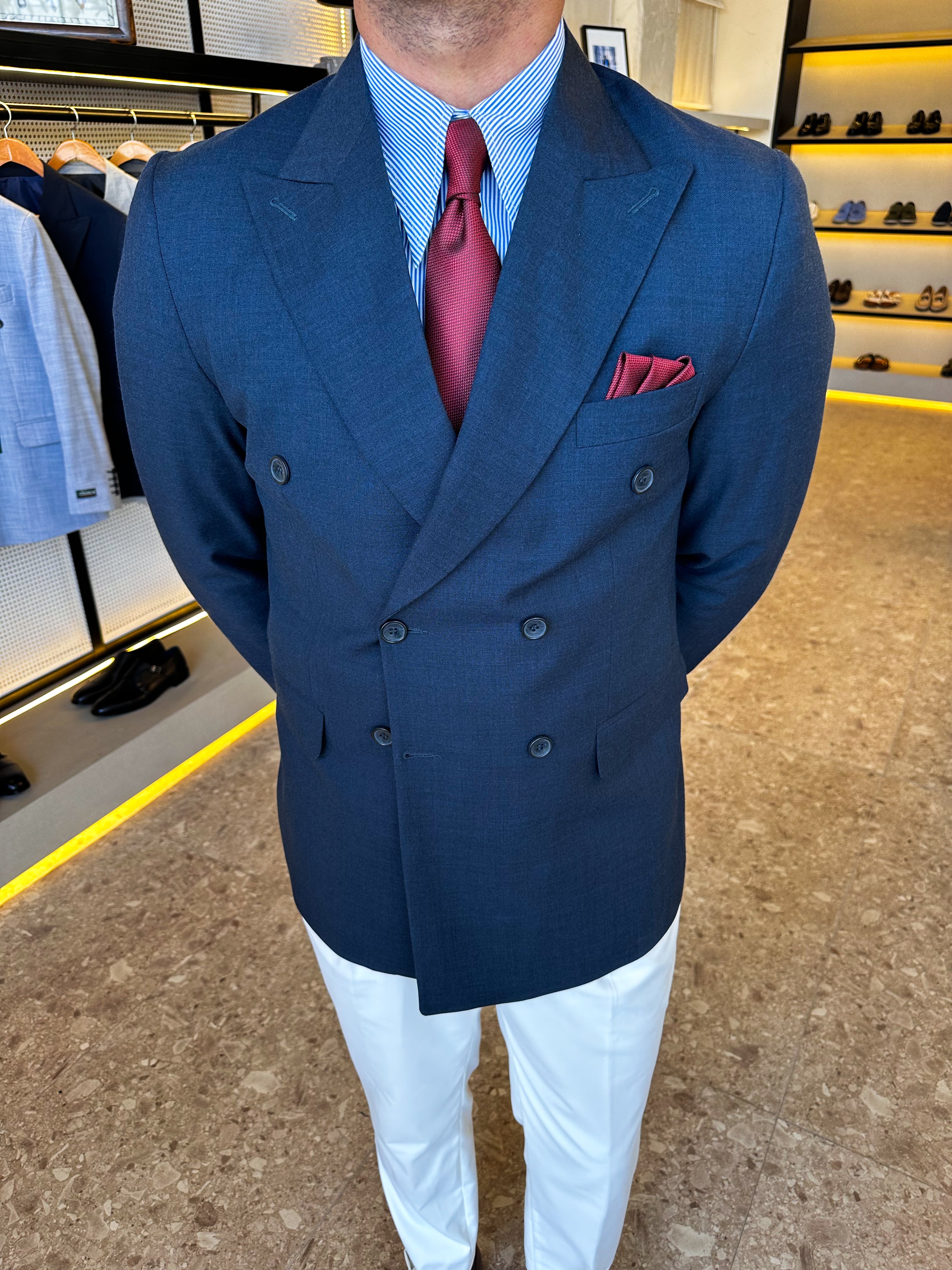 Double breasted blazer - navy