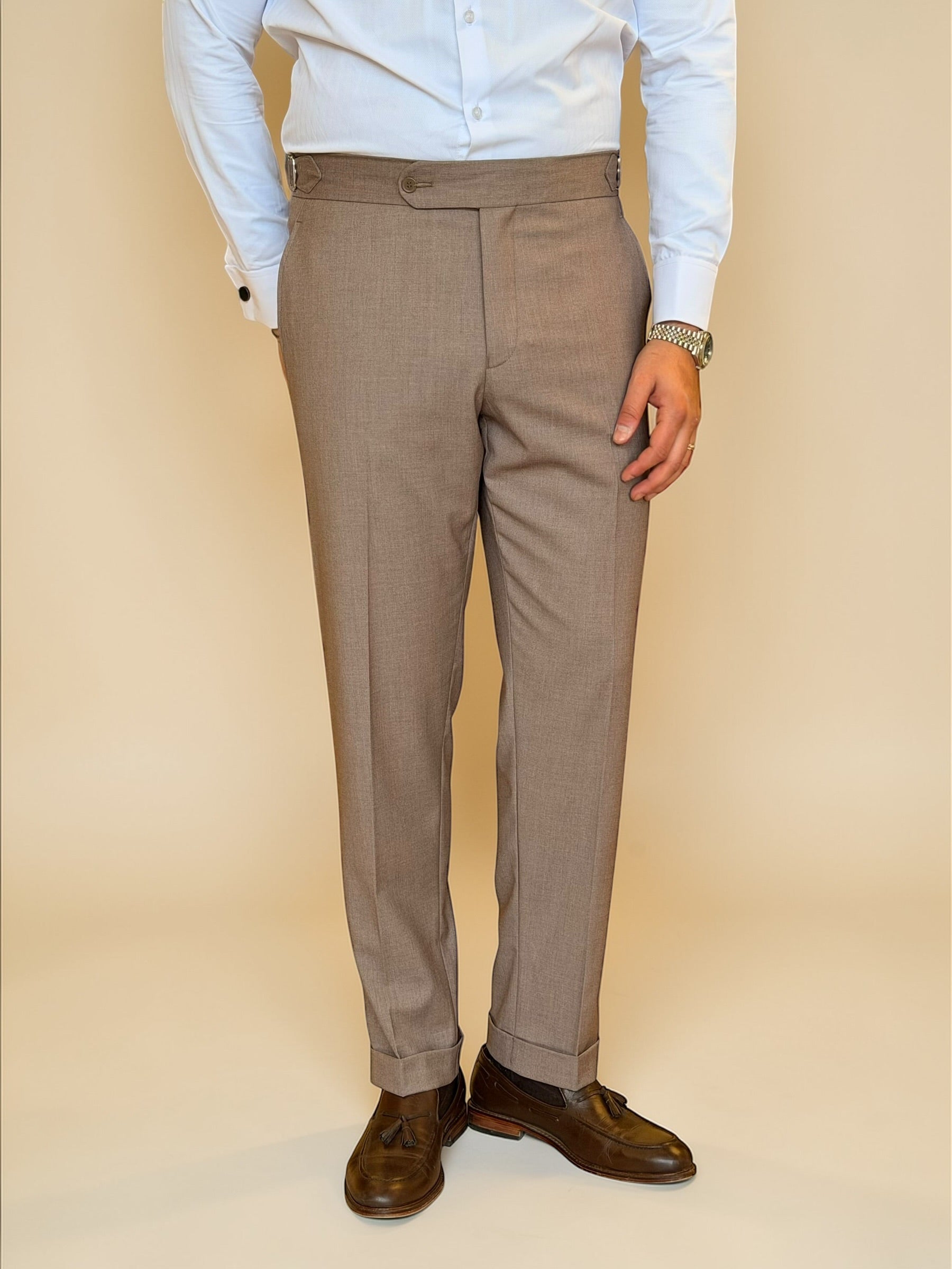 Chino Side Adjuster Trousers - Cacao