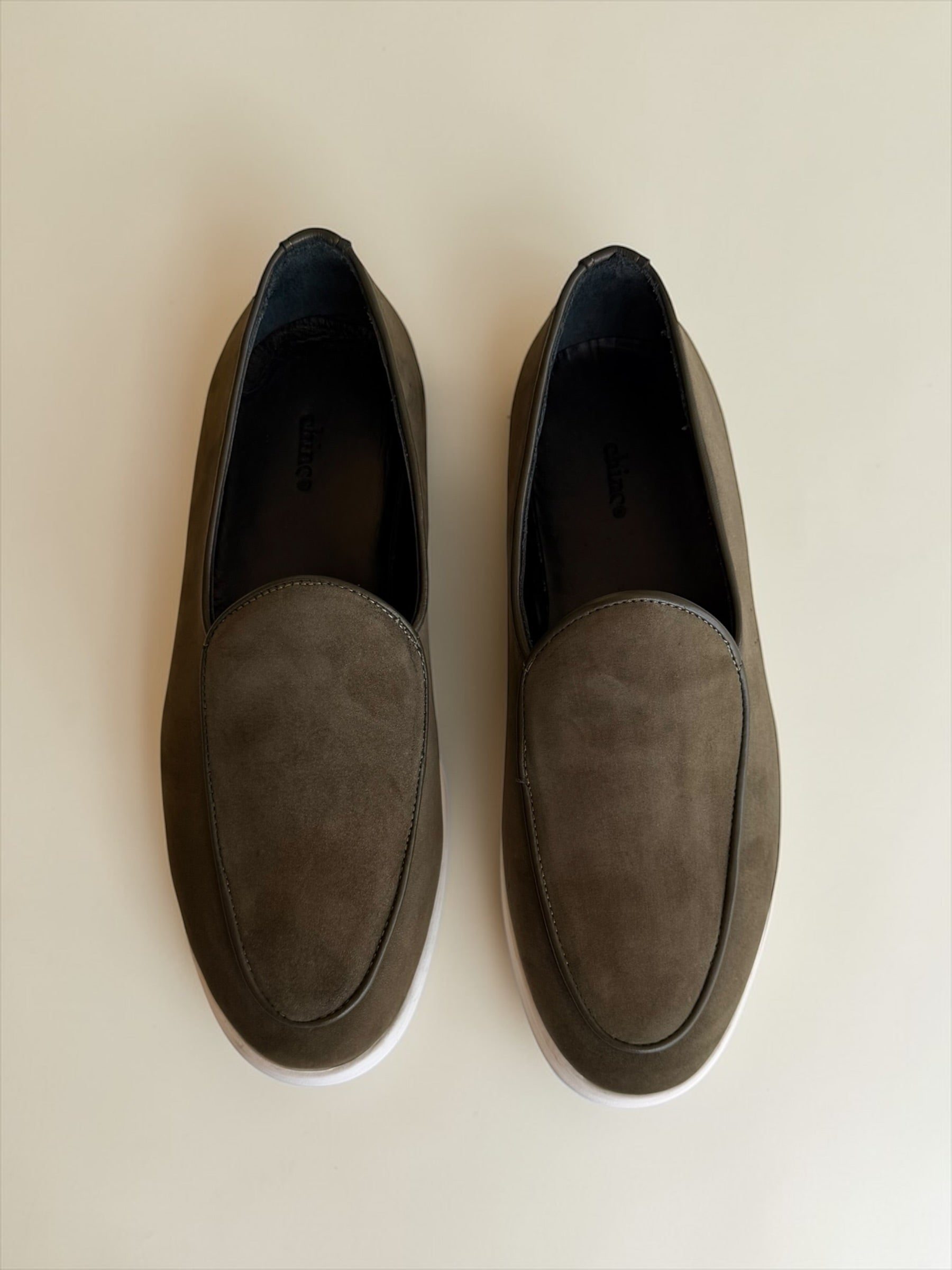 Suede leather loafers - Olive