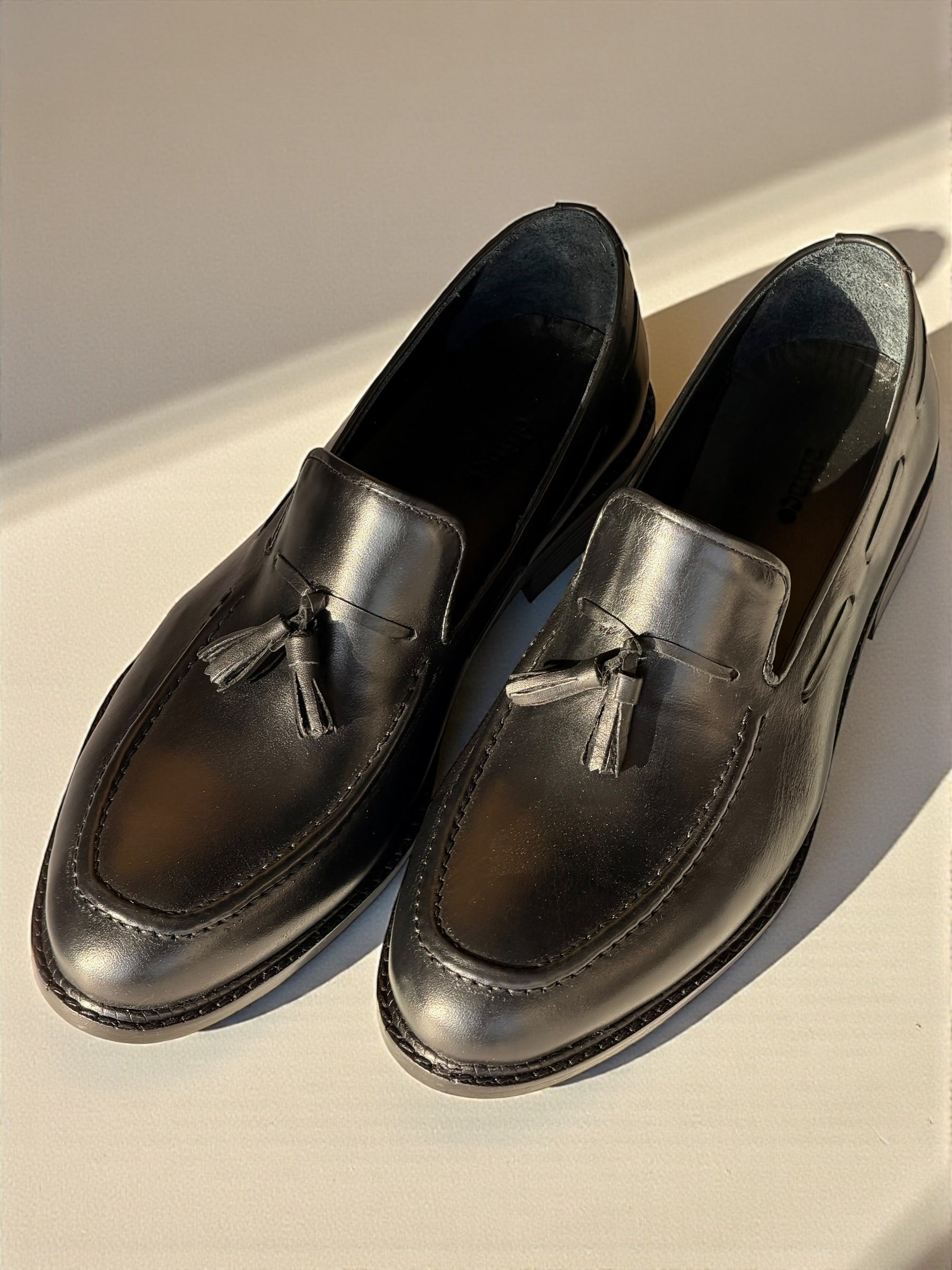 Tassels leather shoes - Black