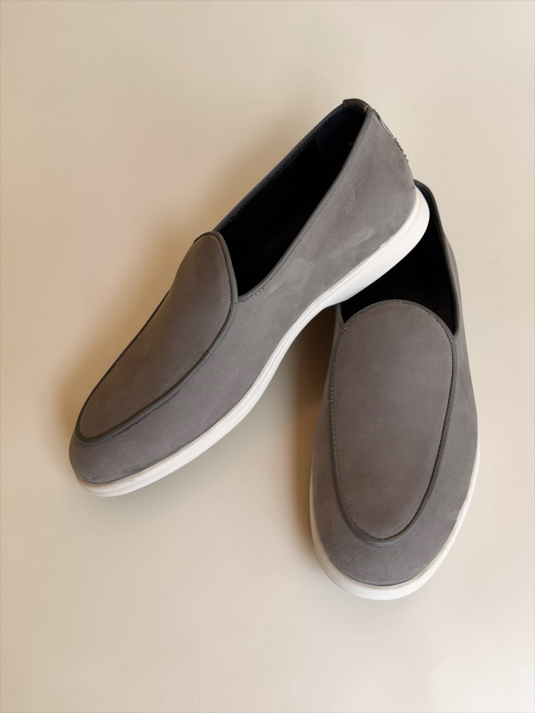 Suede leather loafers - Gray