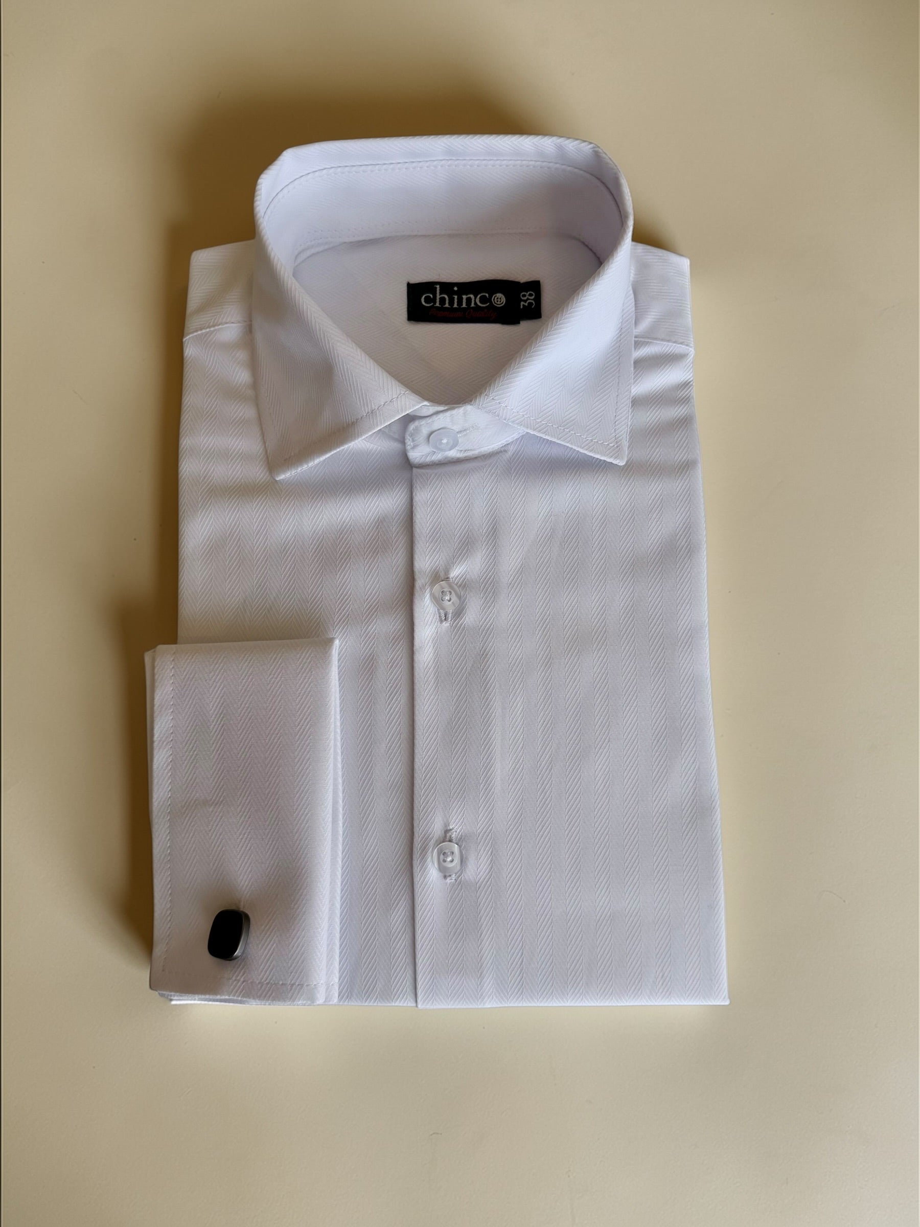 Herringbone pattern classic Shirt – white