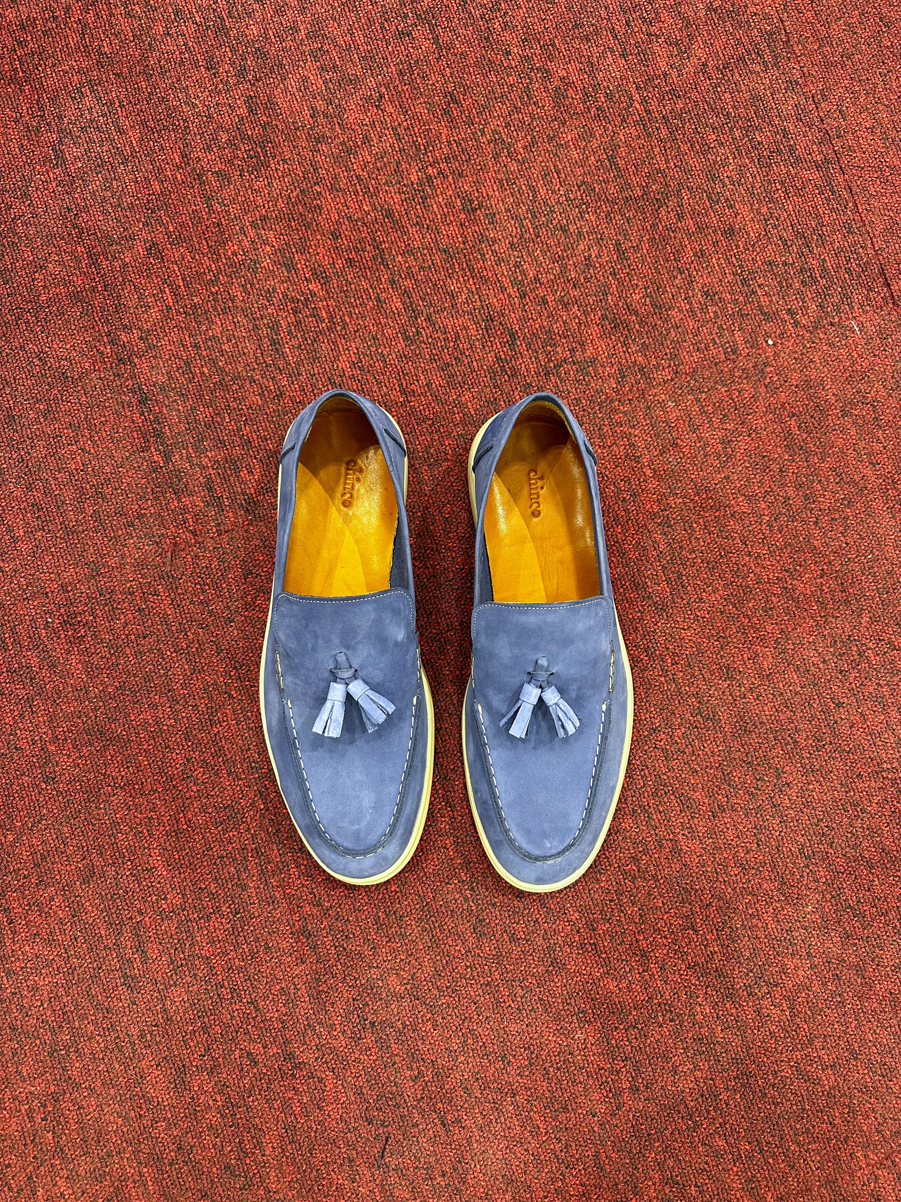 Tassels Suede loafers -BABY BLUE