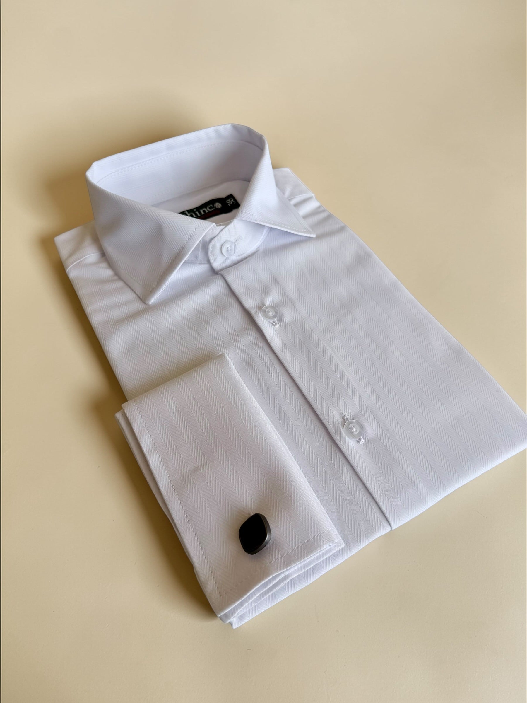 Herringbone pattern classic Shirt – white