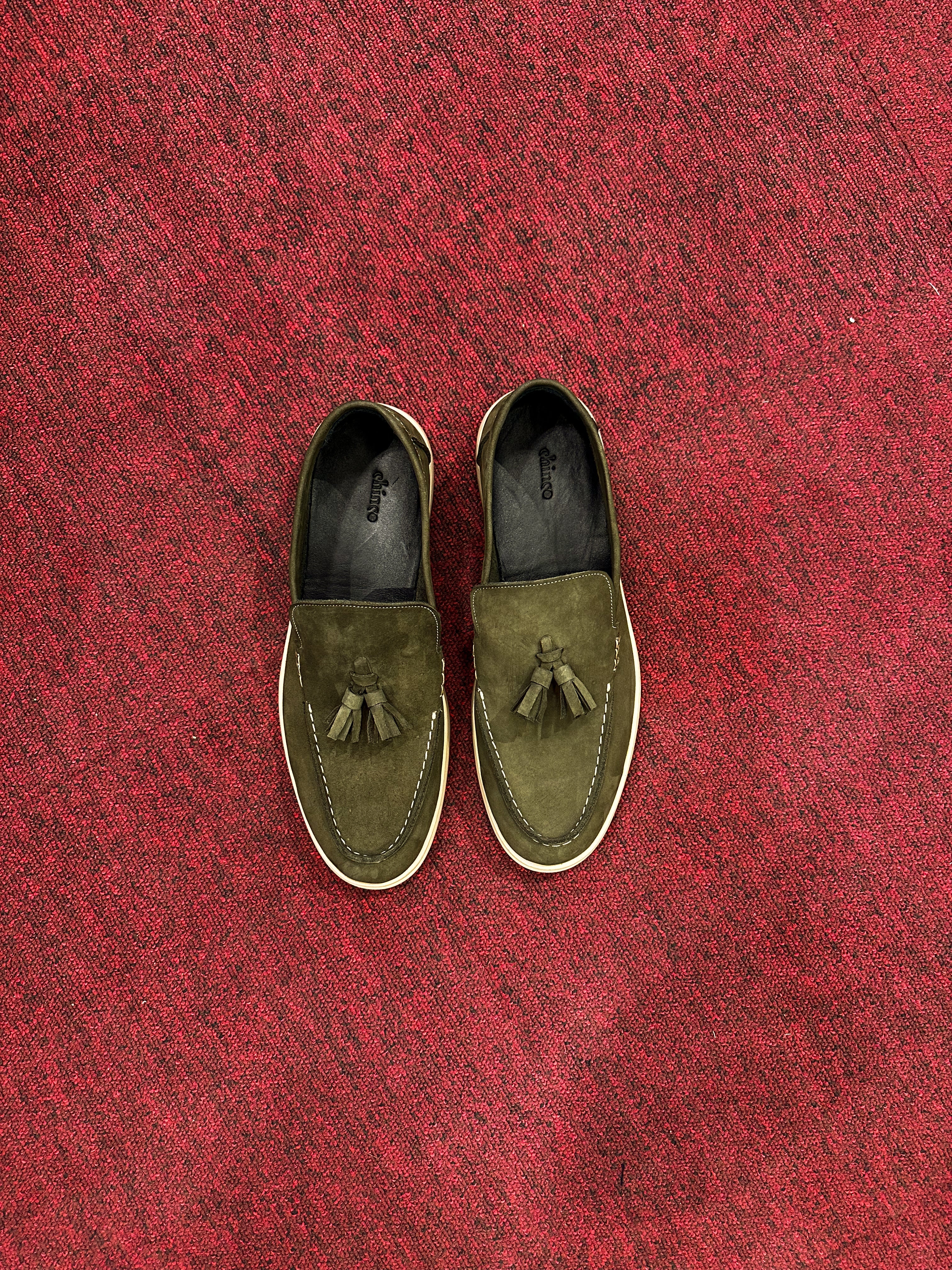 Tassels Suede loafers - olive