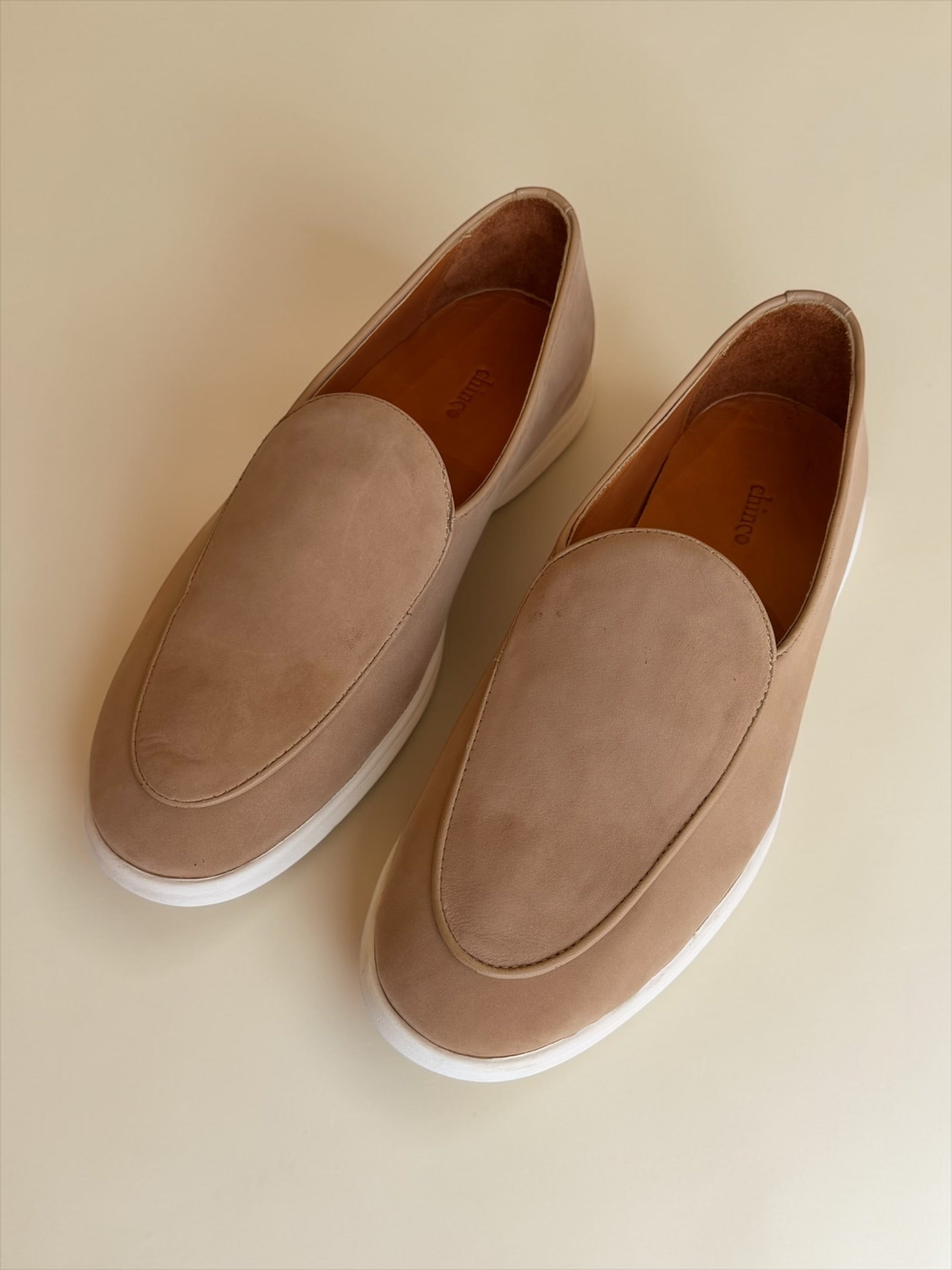 Suede leather loafers - Baige