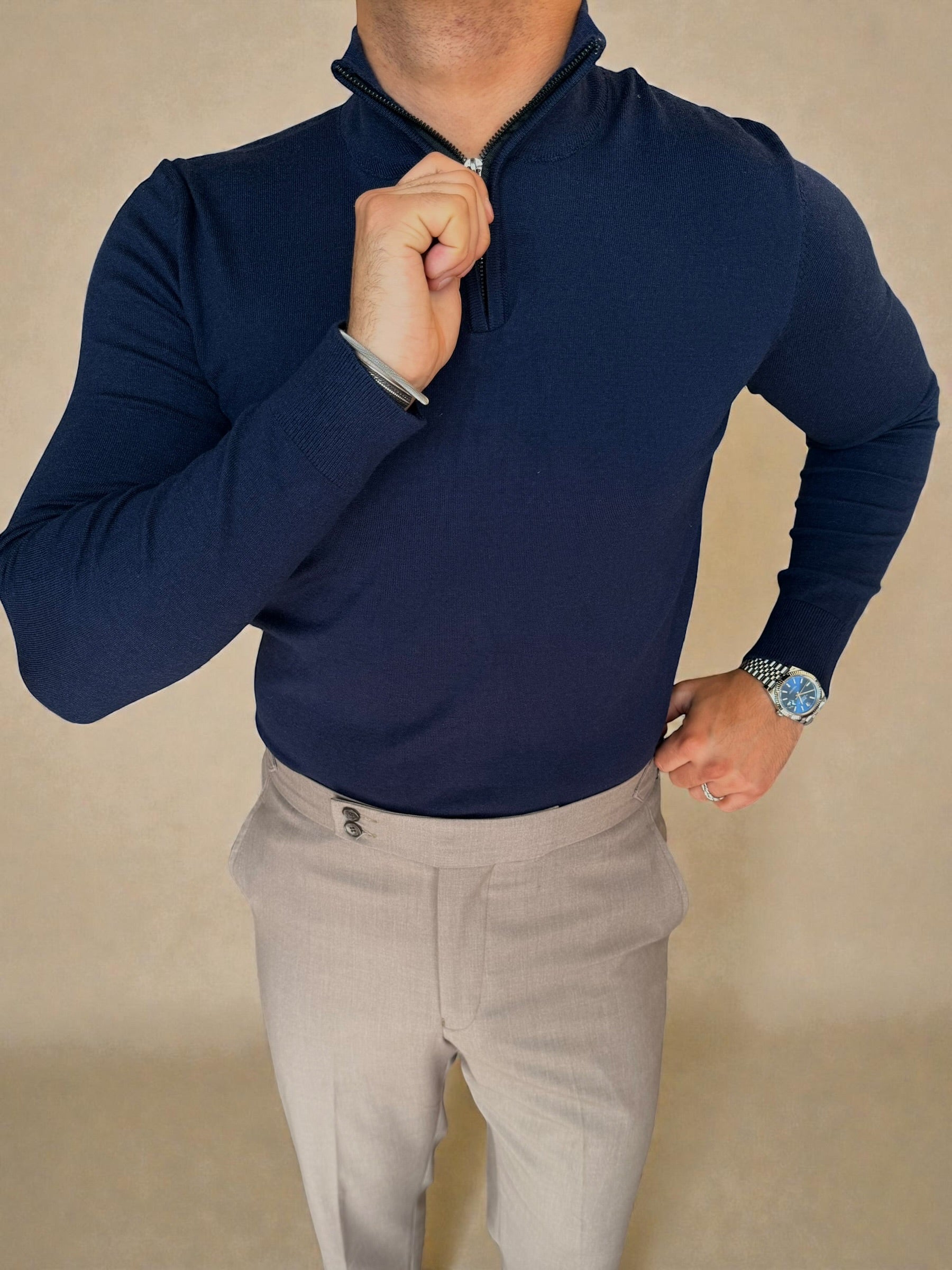 Knitwear Quarter zipper - Navy