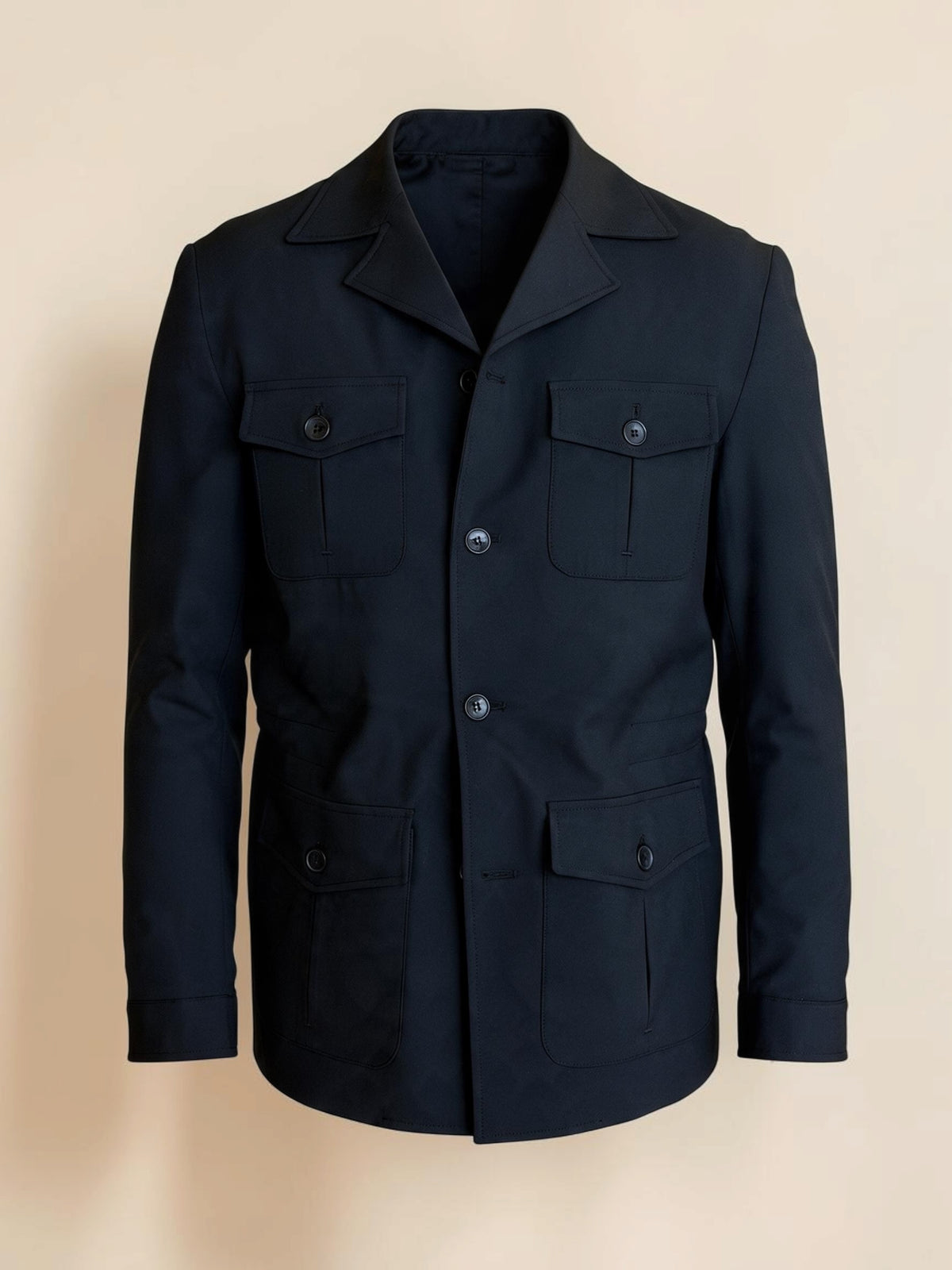 Safari hidden belt Jacket - Black