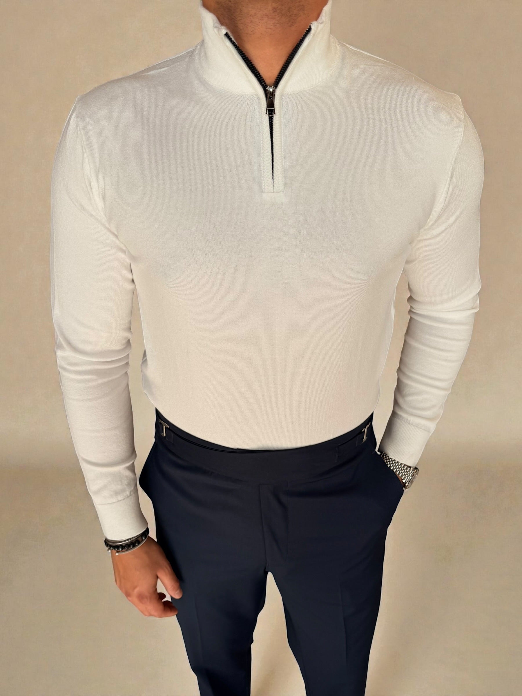 Knitwear Quarter zipper - Off white