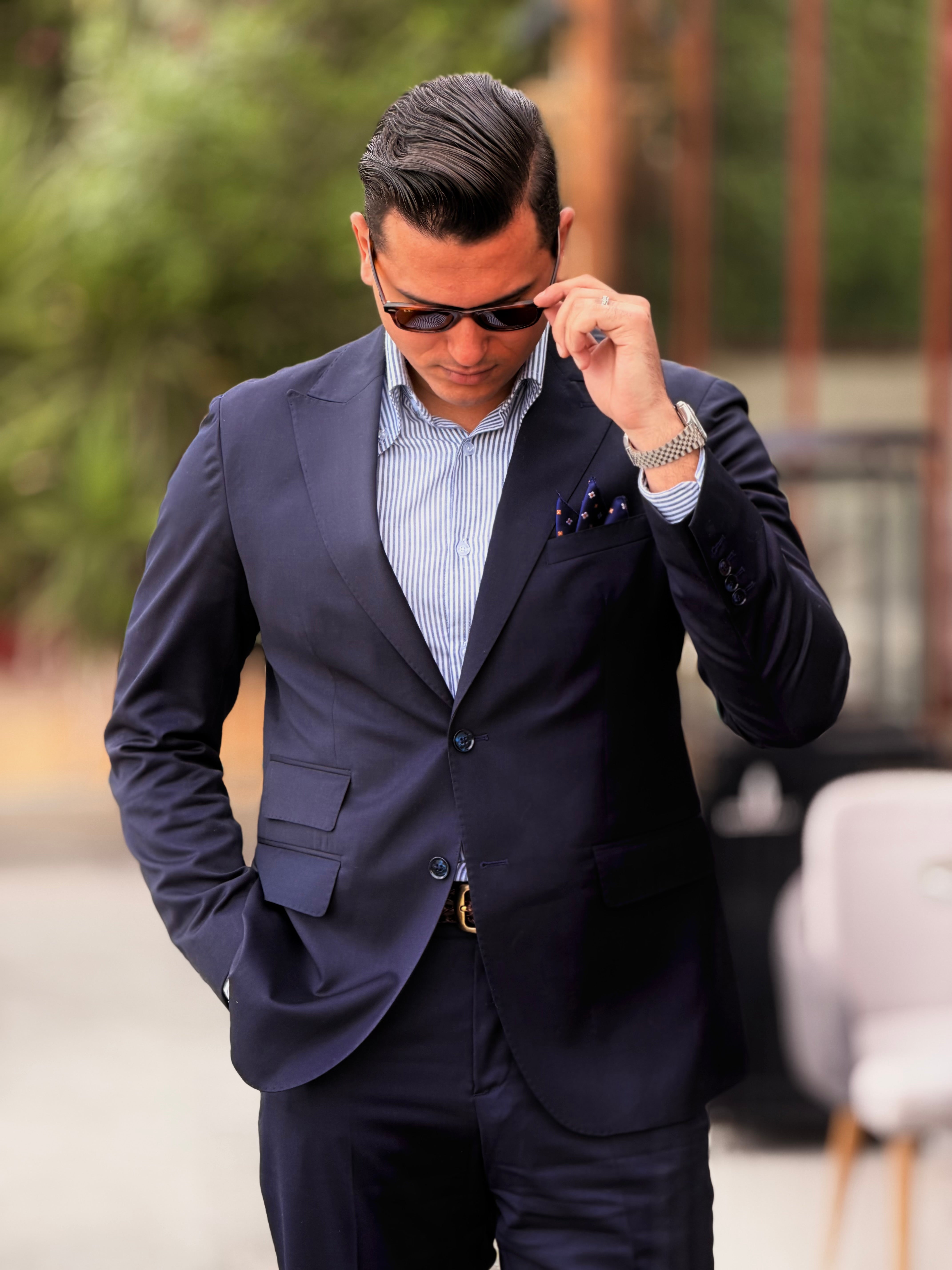 100% Wool two pockets suit - Navy
