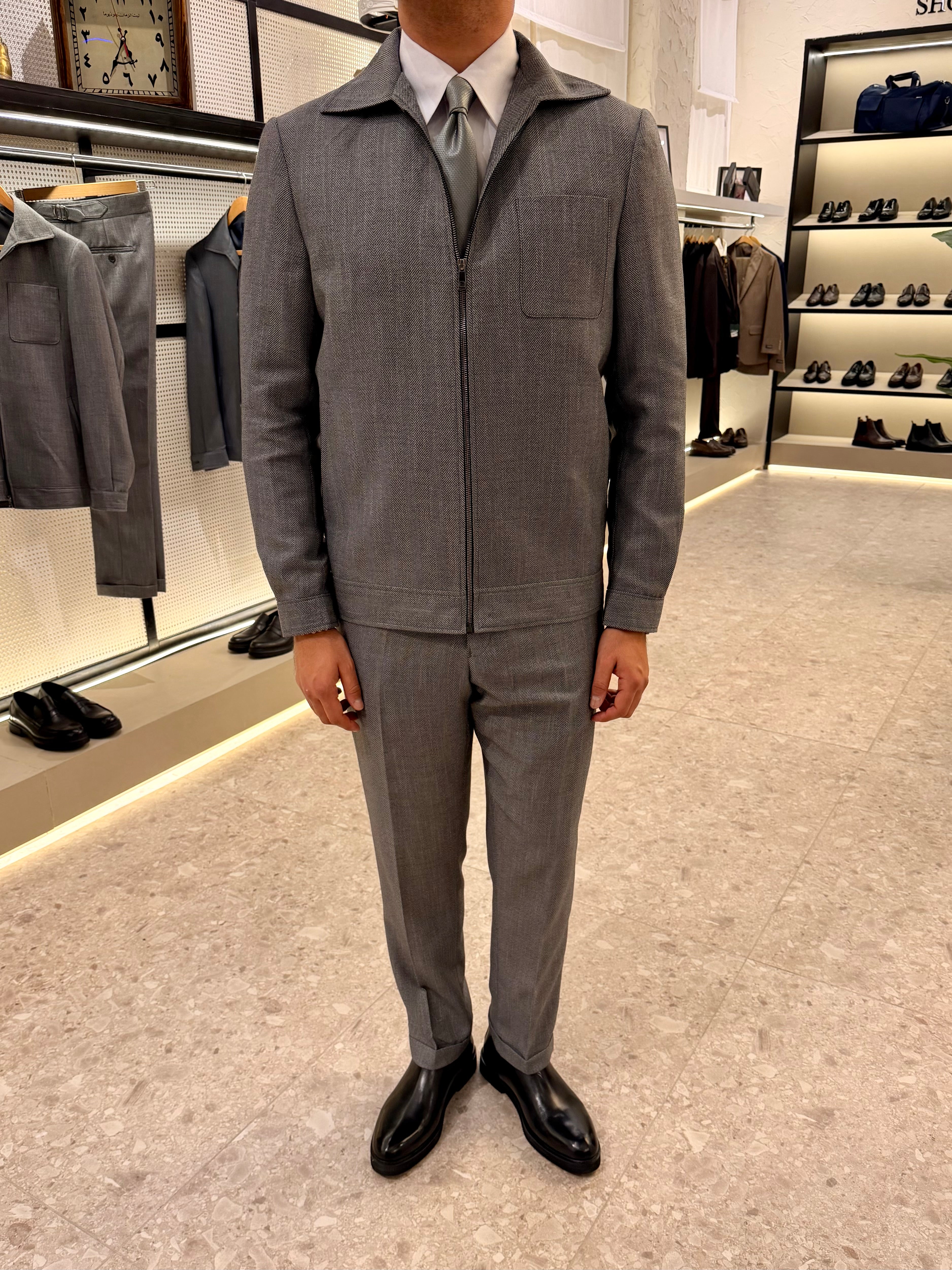 The Herringbone Set - Gray