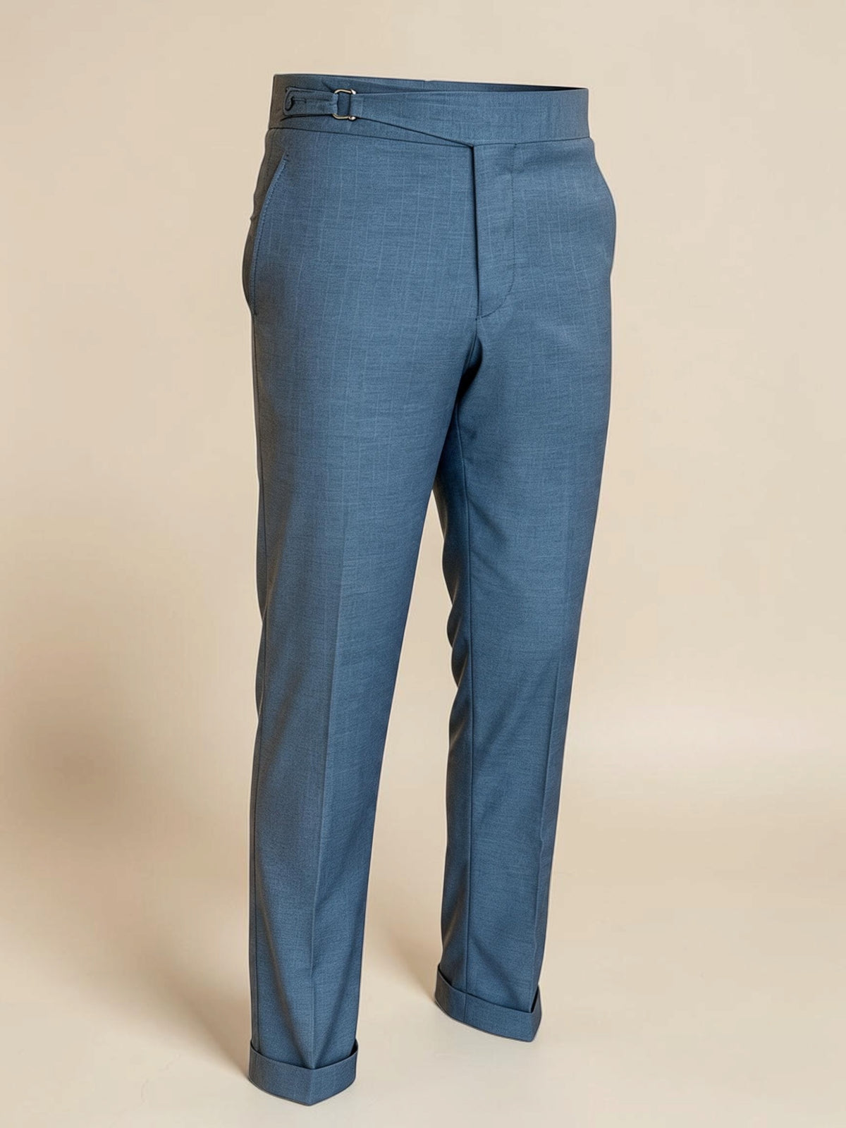 One side stripe gurkha trousers - Blue