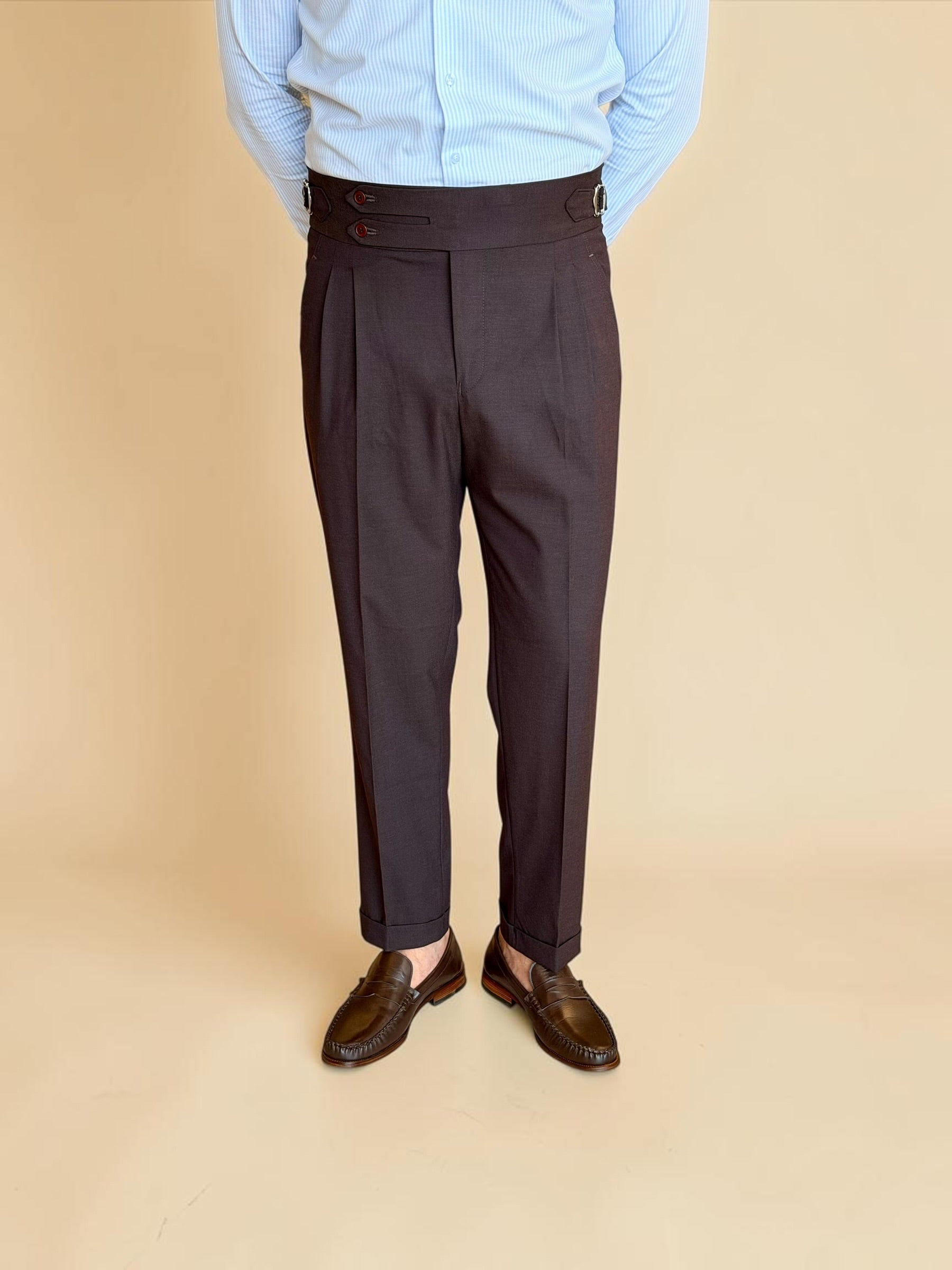 Double-Belt Gurkha Trousers - Brown