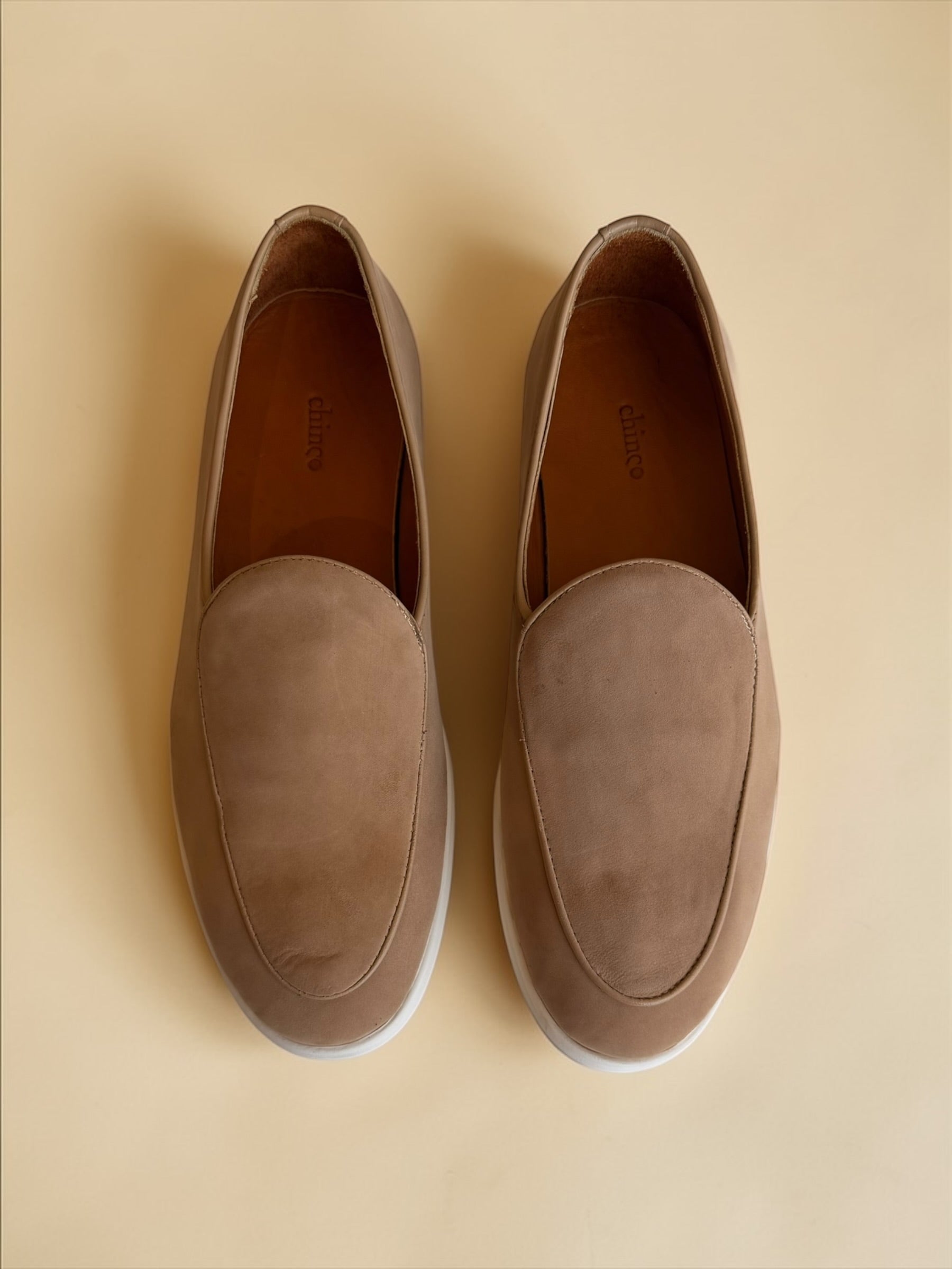 Suede leather loafers - Baige