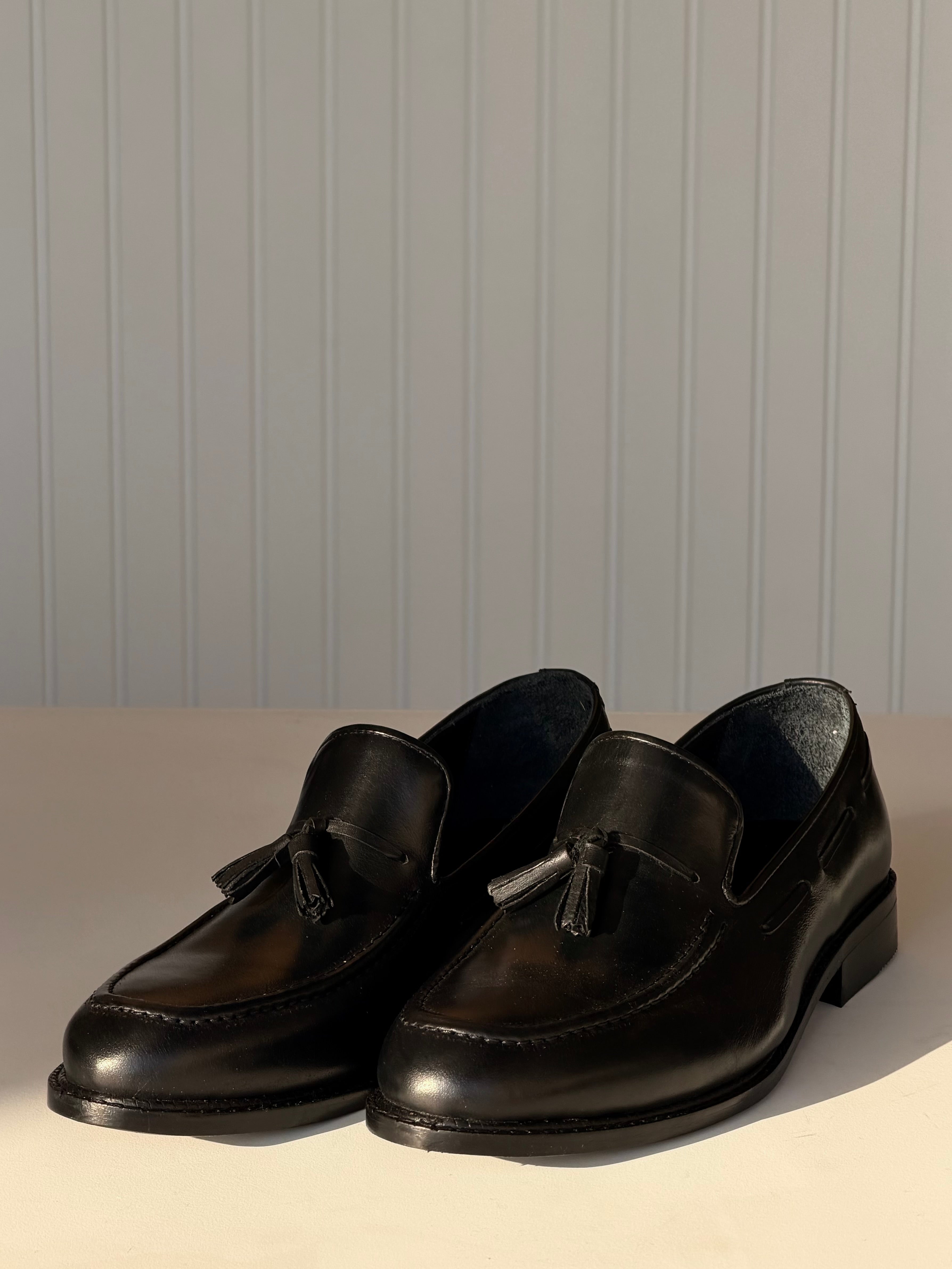 Tassels leather shoes - Black