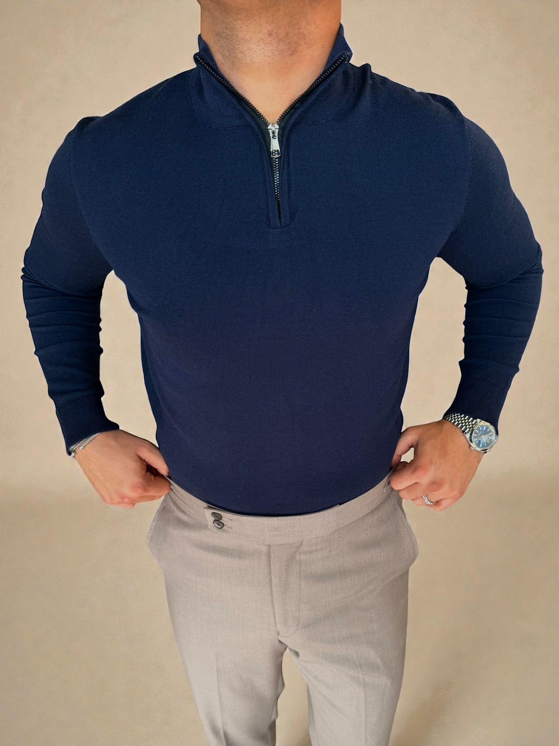 Knitwear Quarter zipper - Navy