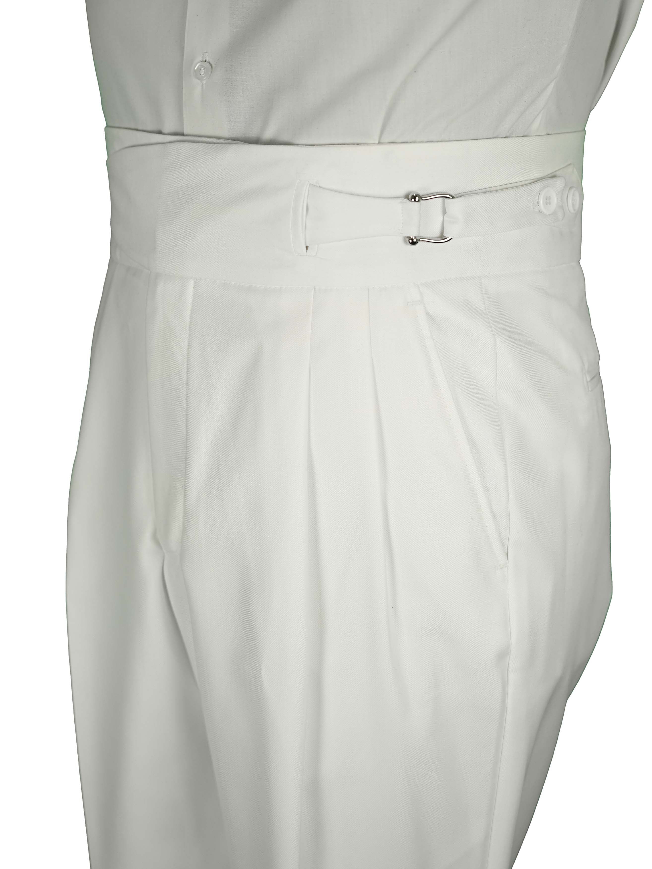 Two side high waist gurkhra trousers - White