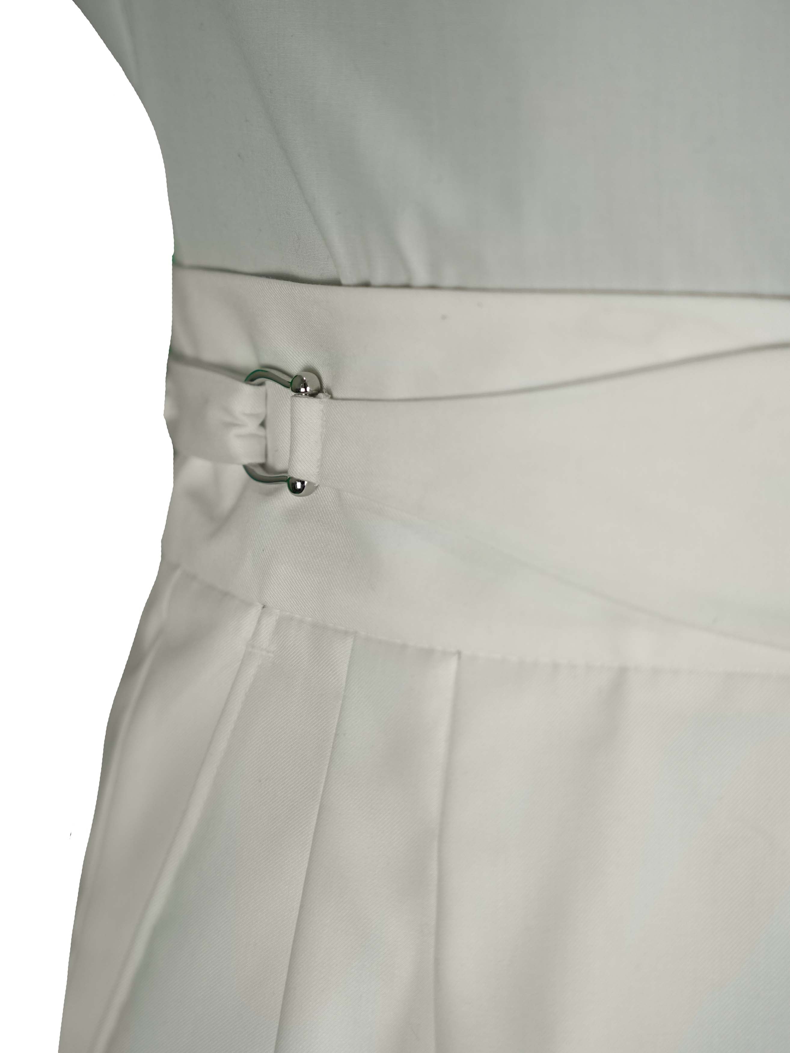Two side high waist gurkhra trousers - White