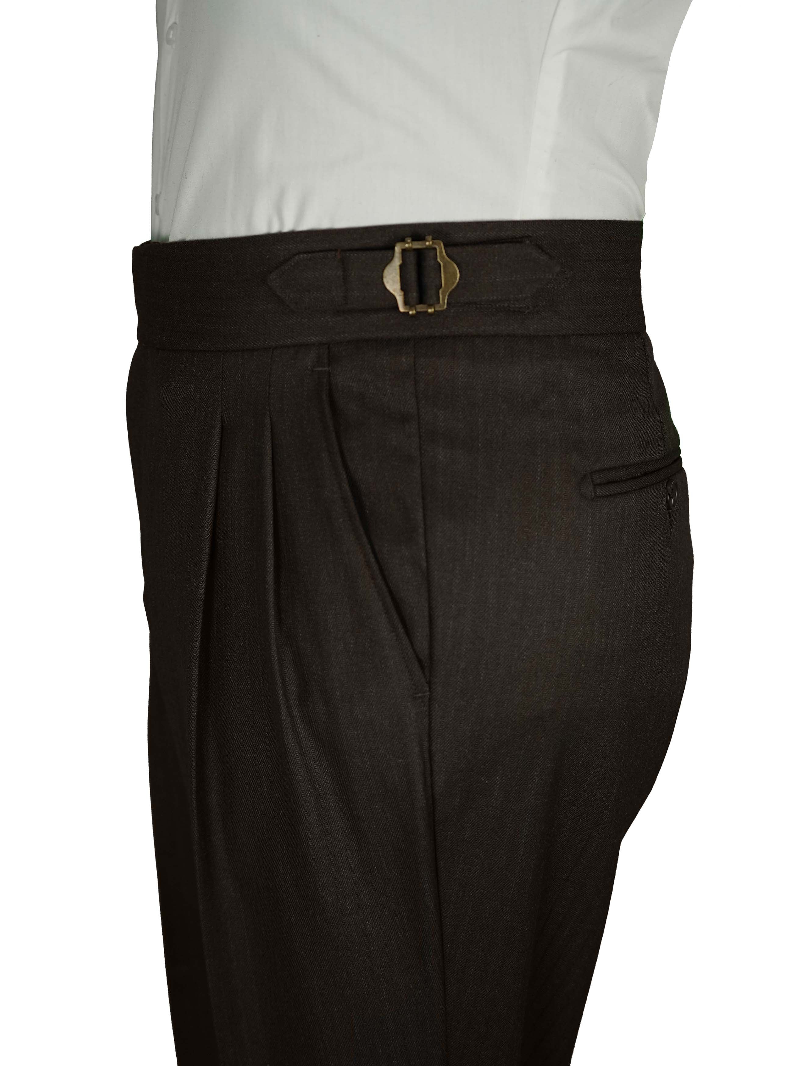 two button hight Waist Gurkha trousers - Brown