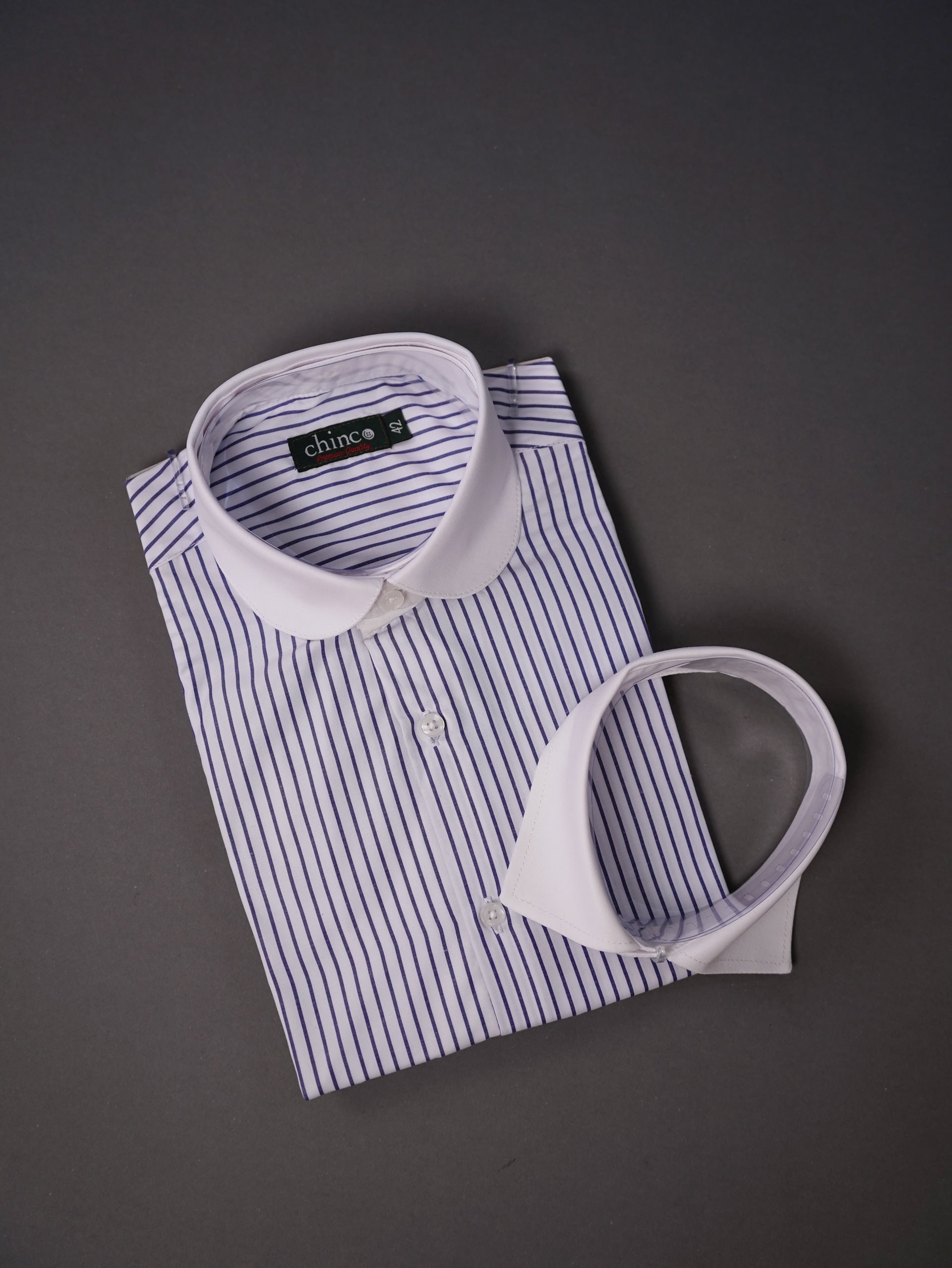 Three collar slim fit chemise-Navy S