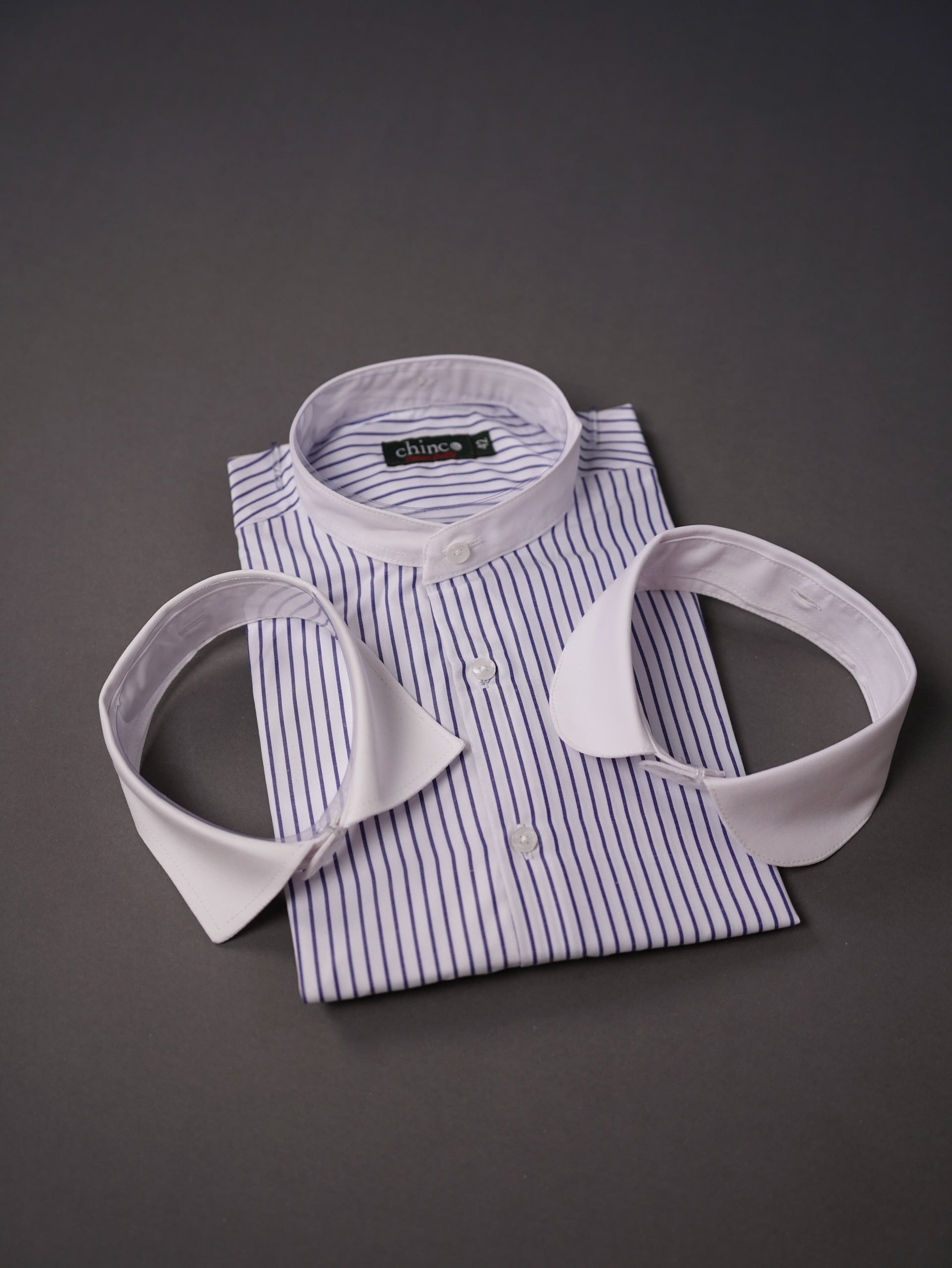 Three collar slim fit chemise-Navy S
