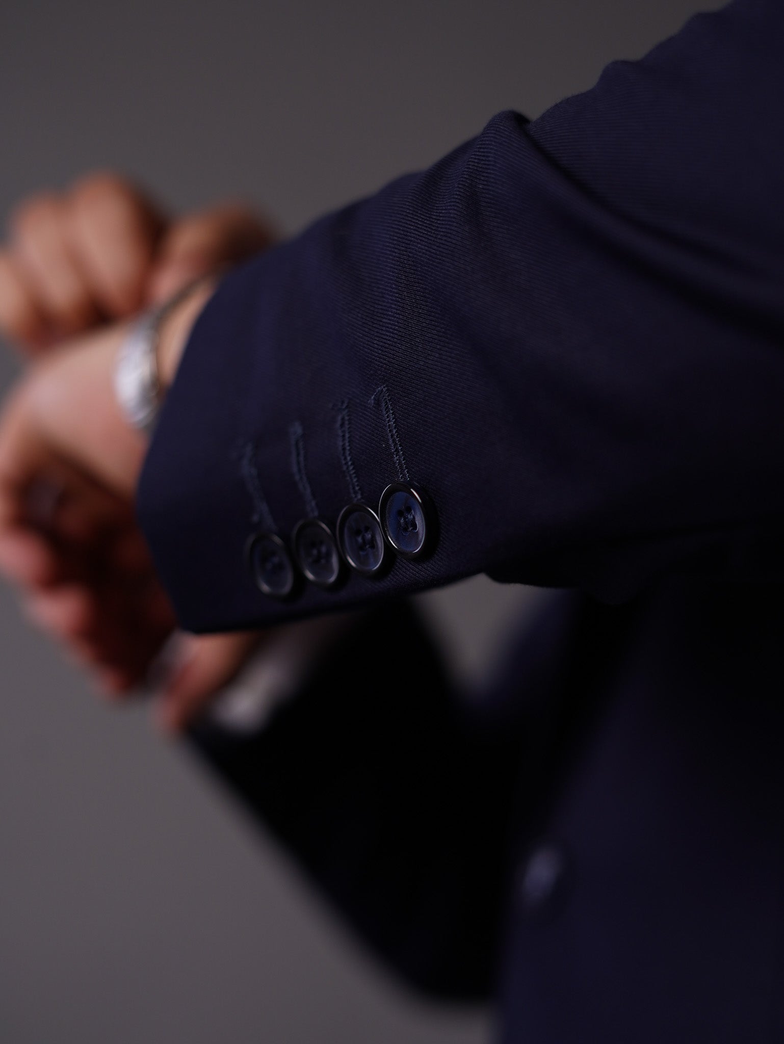 slim fit blazer half lining-Navy