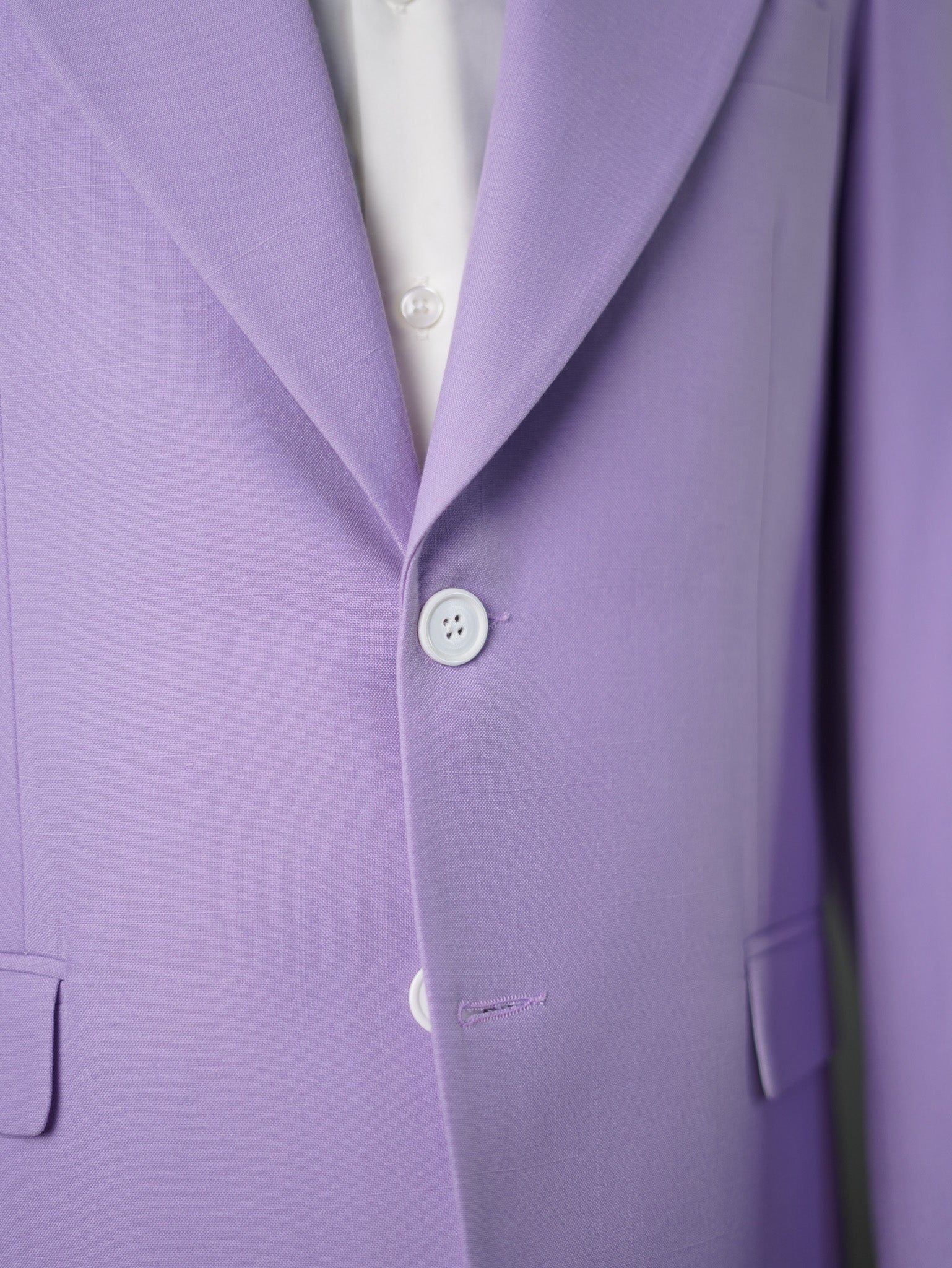 Linen wide peak lapel blazer-Lavender
