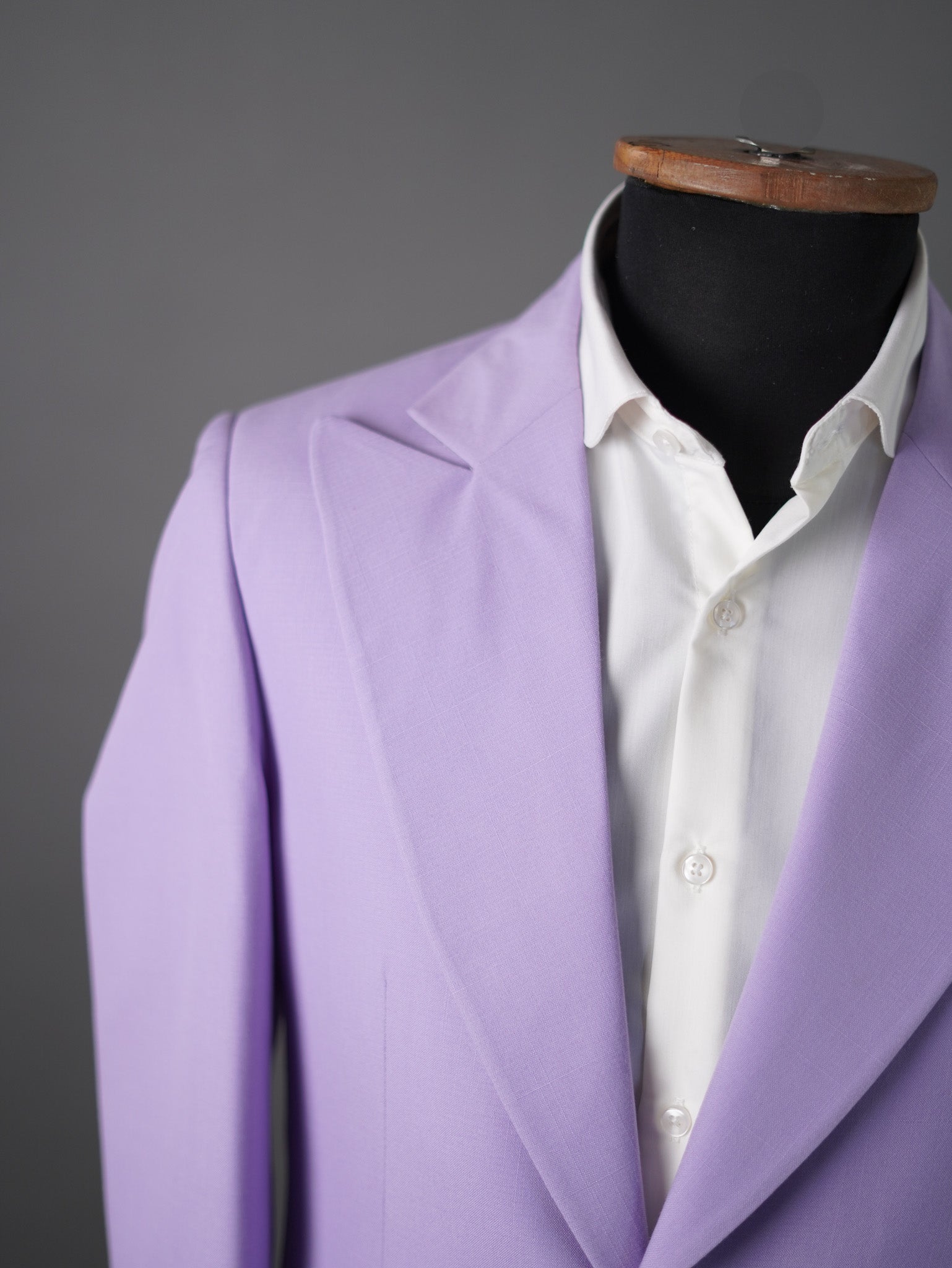 Linen wide peak lapel blazer-Lavender