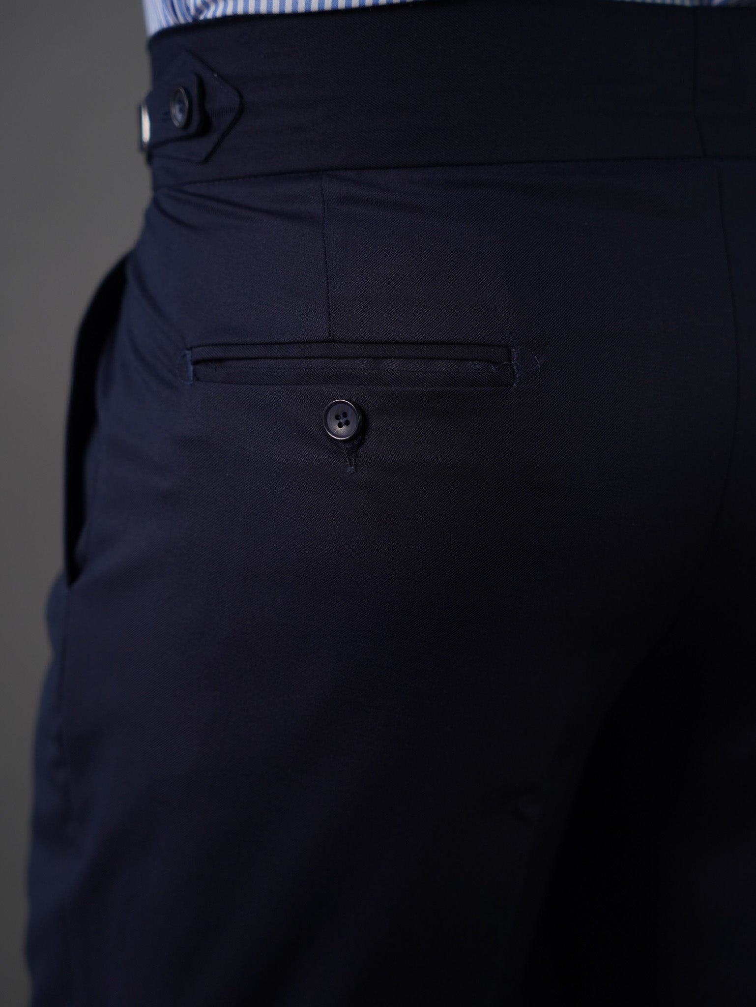Hook two side Gurkha trousers	- navy