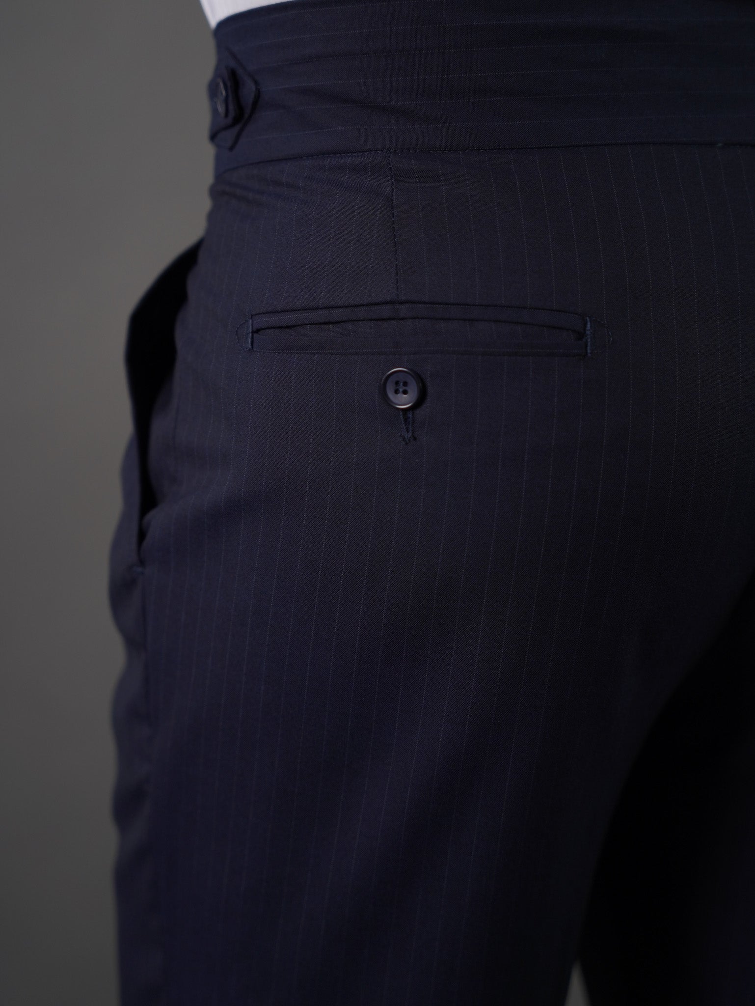 Hook two side Gurkha trousers	-  navy S
