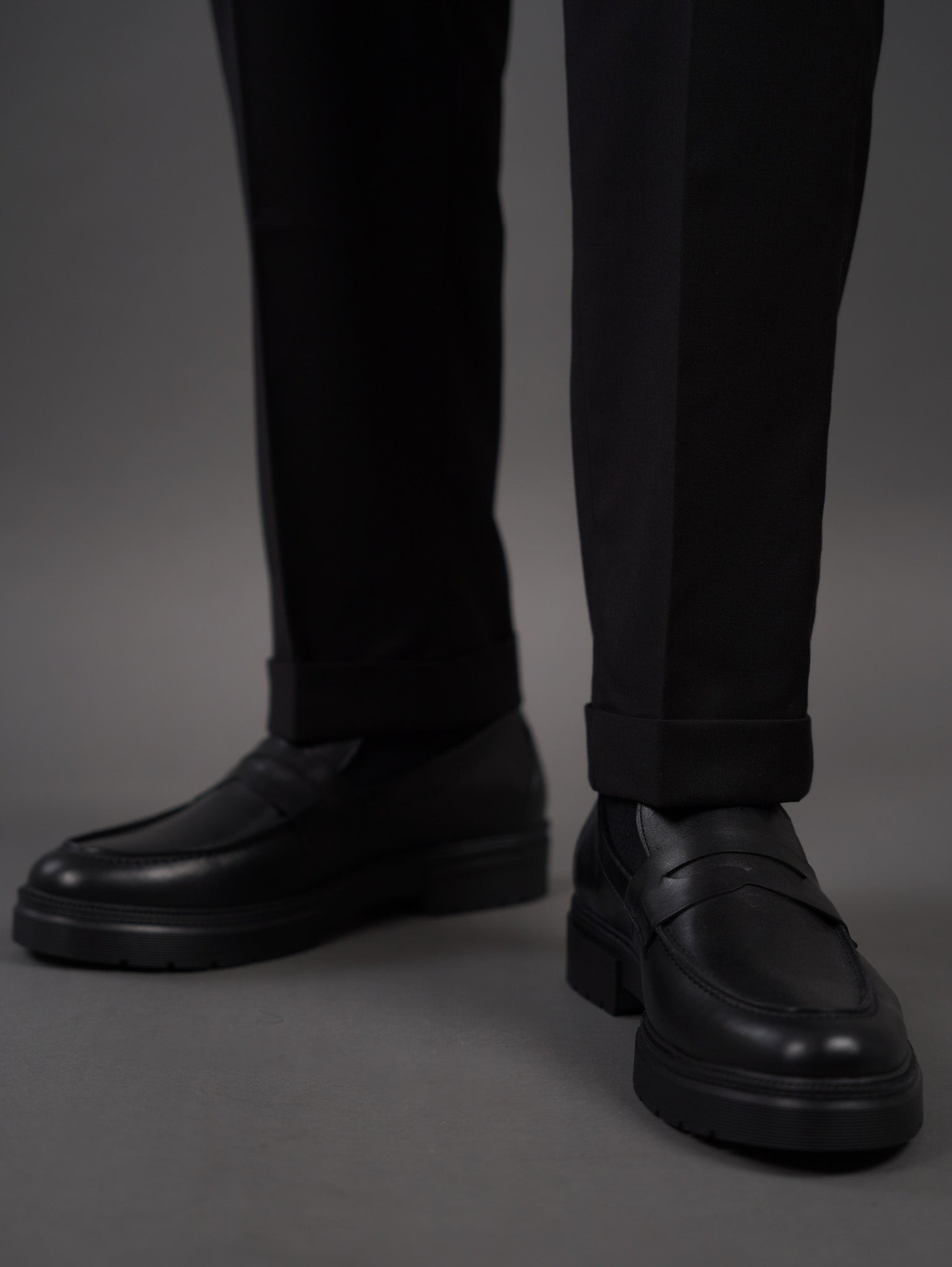slim  fit chino high waist trousers - BLACK S