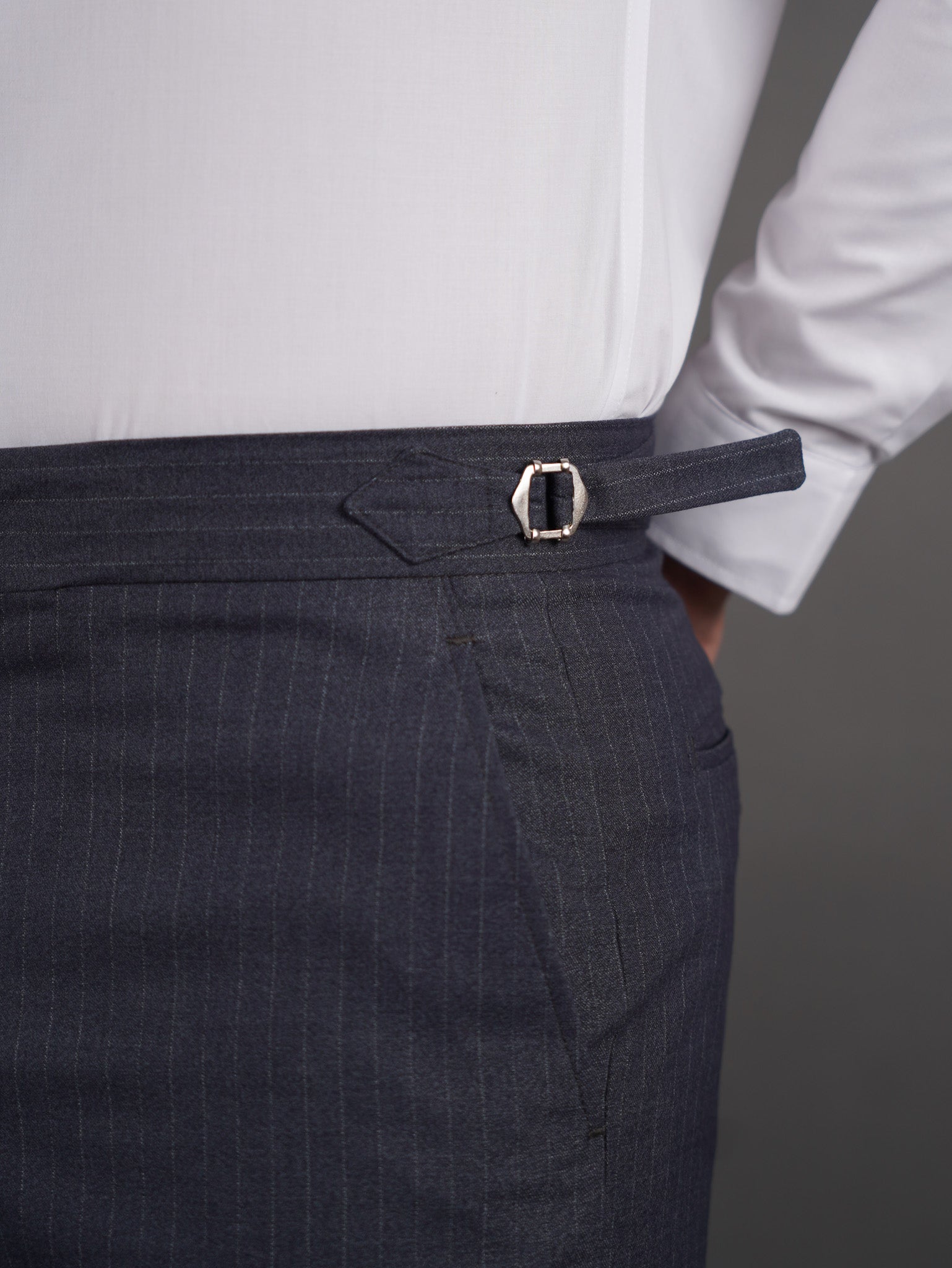 slim  fit chino high waist trousers -Gray s