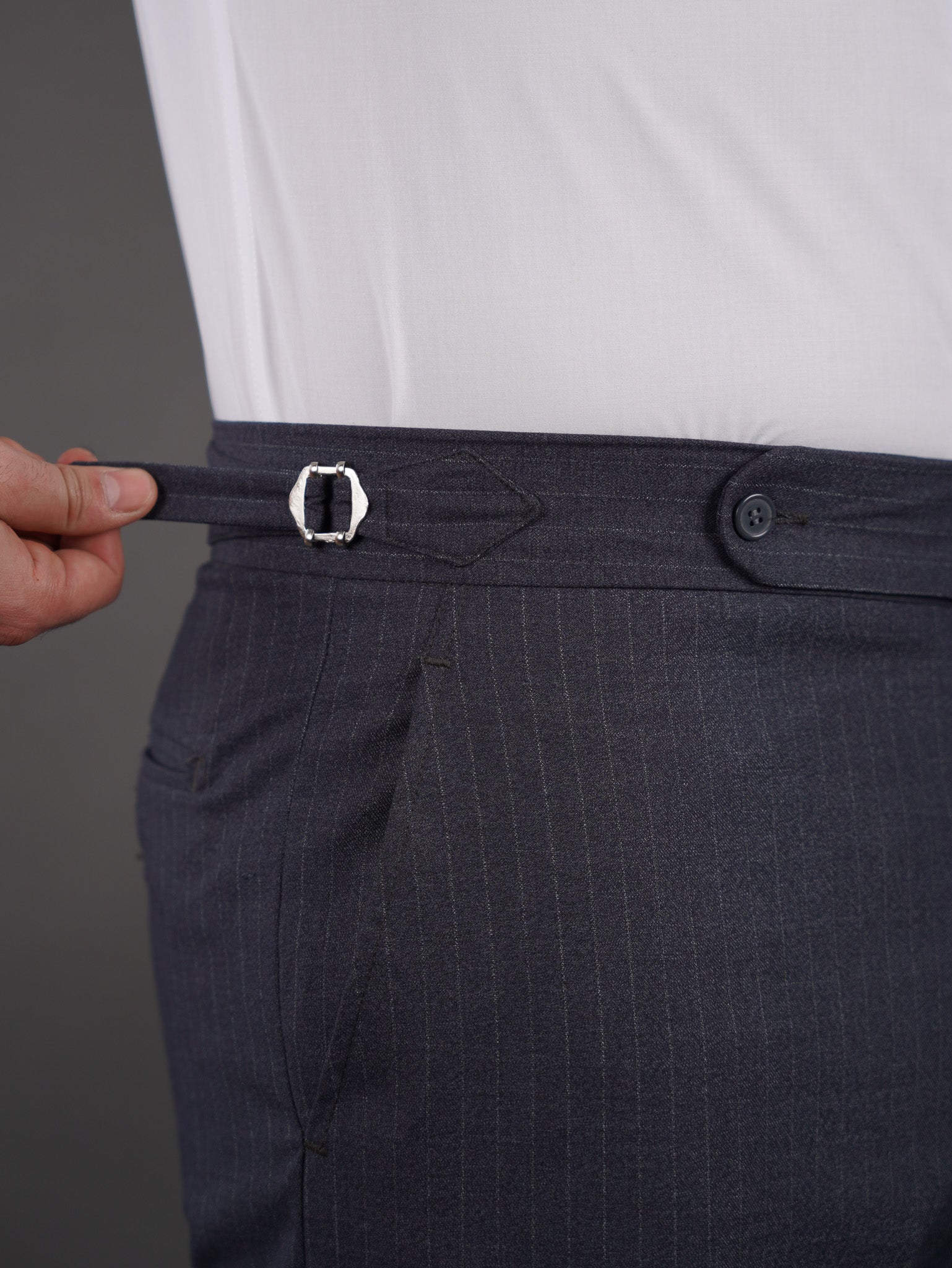 slim  fit chino high waist trousers -Gray s