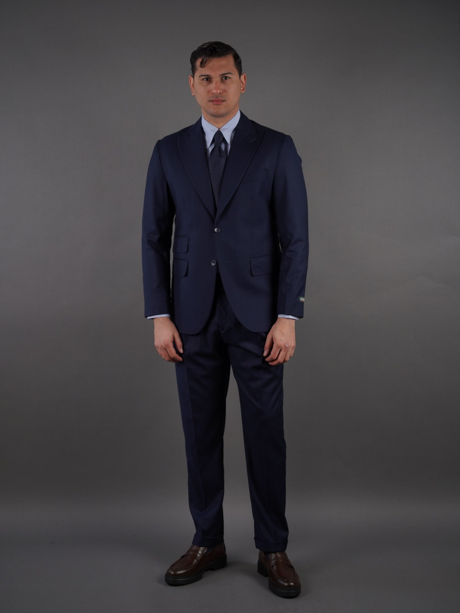 "Slim fit suit with two pockets - NAVY