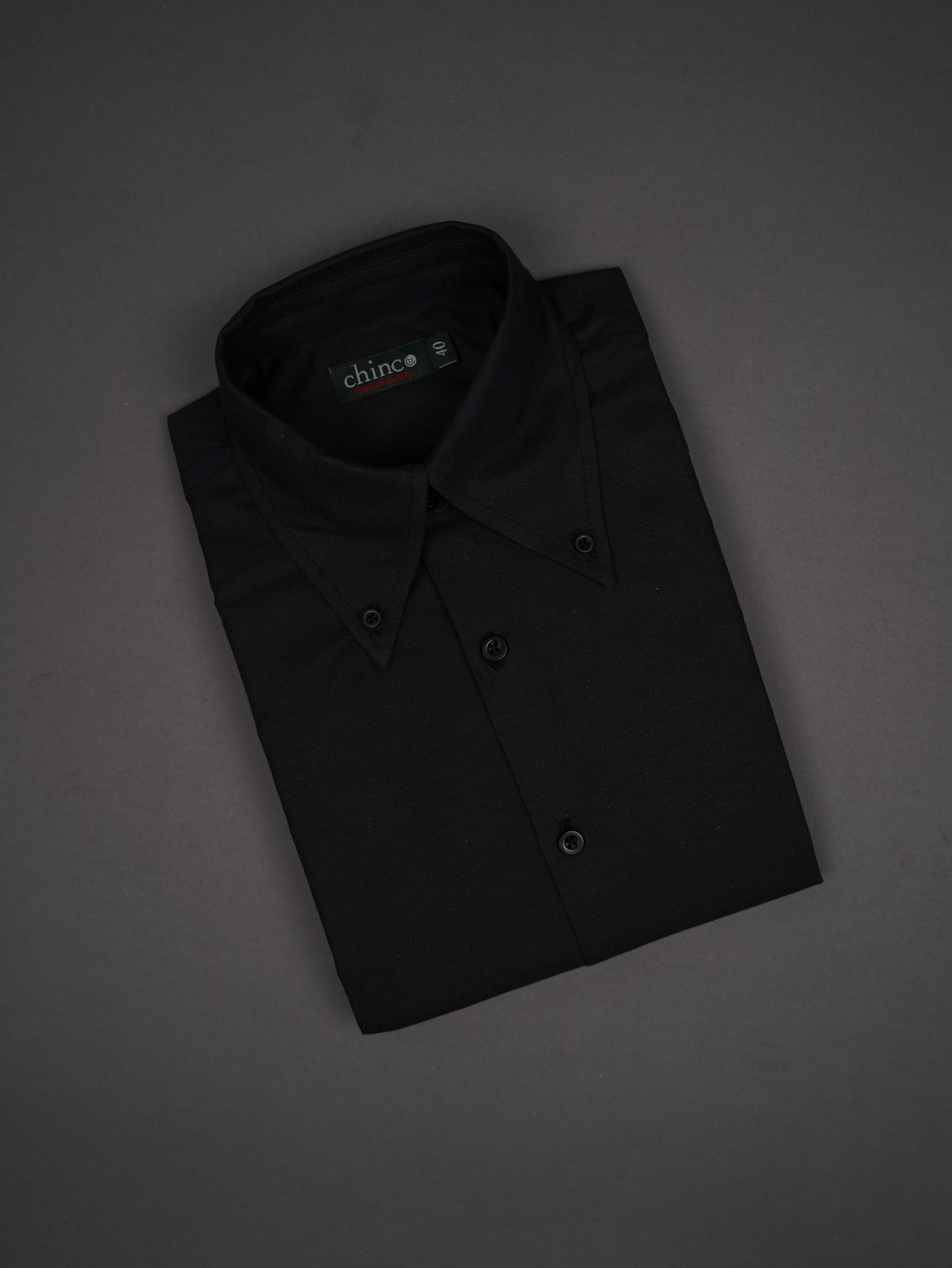 Oxford Long Point collar classic chemise -  BLACK