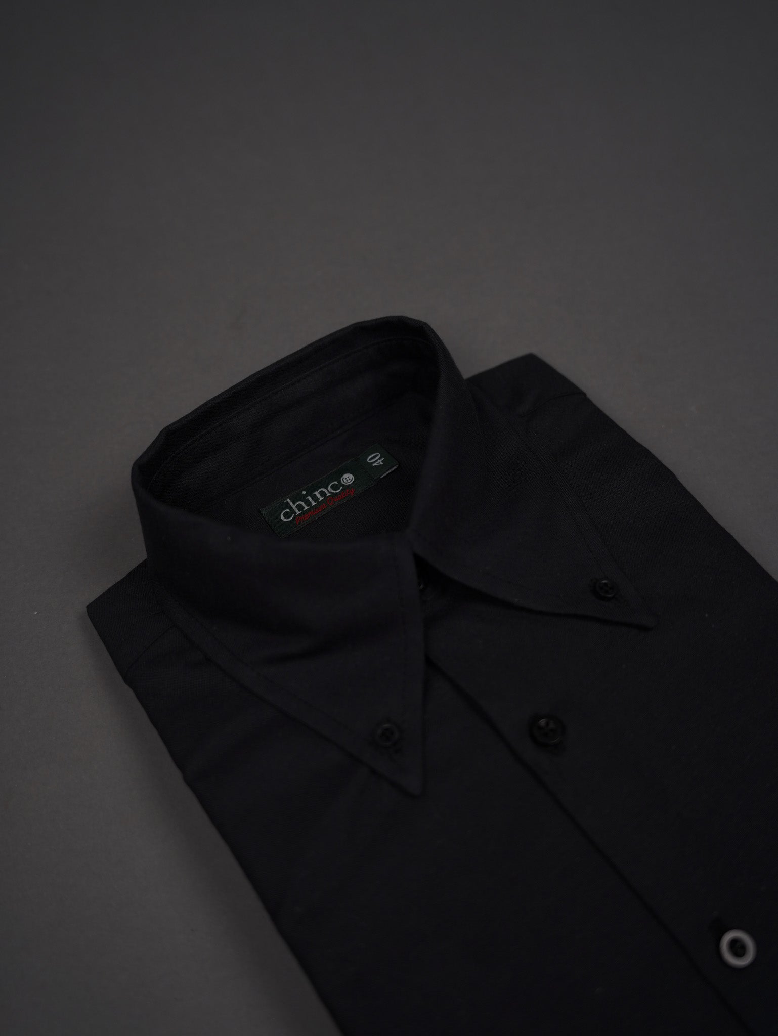 Oxford Long Point collar classic chemise -  BLACK