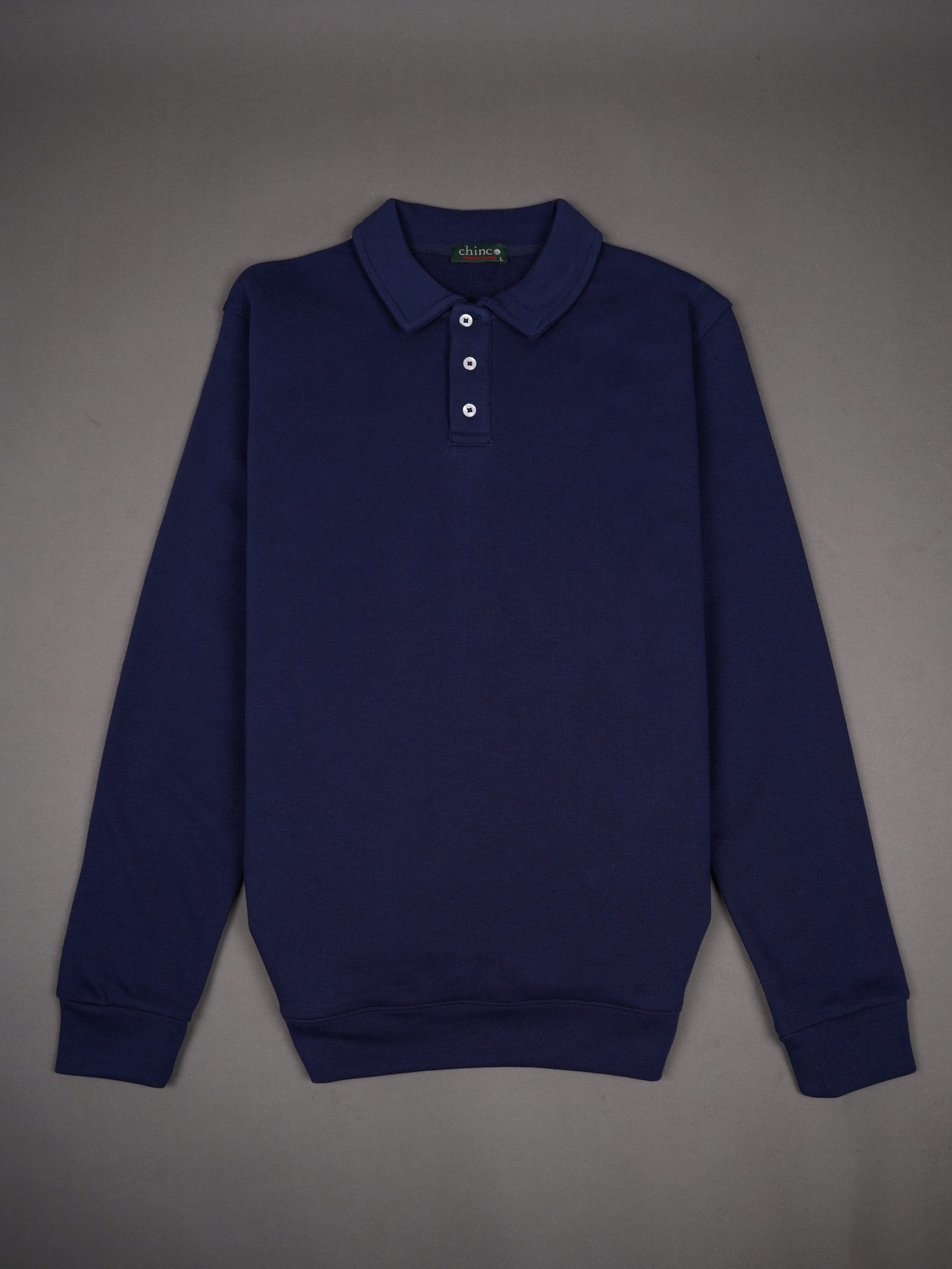 Polo collar sweat - NAVY