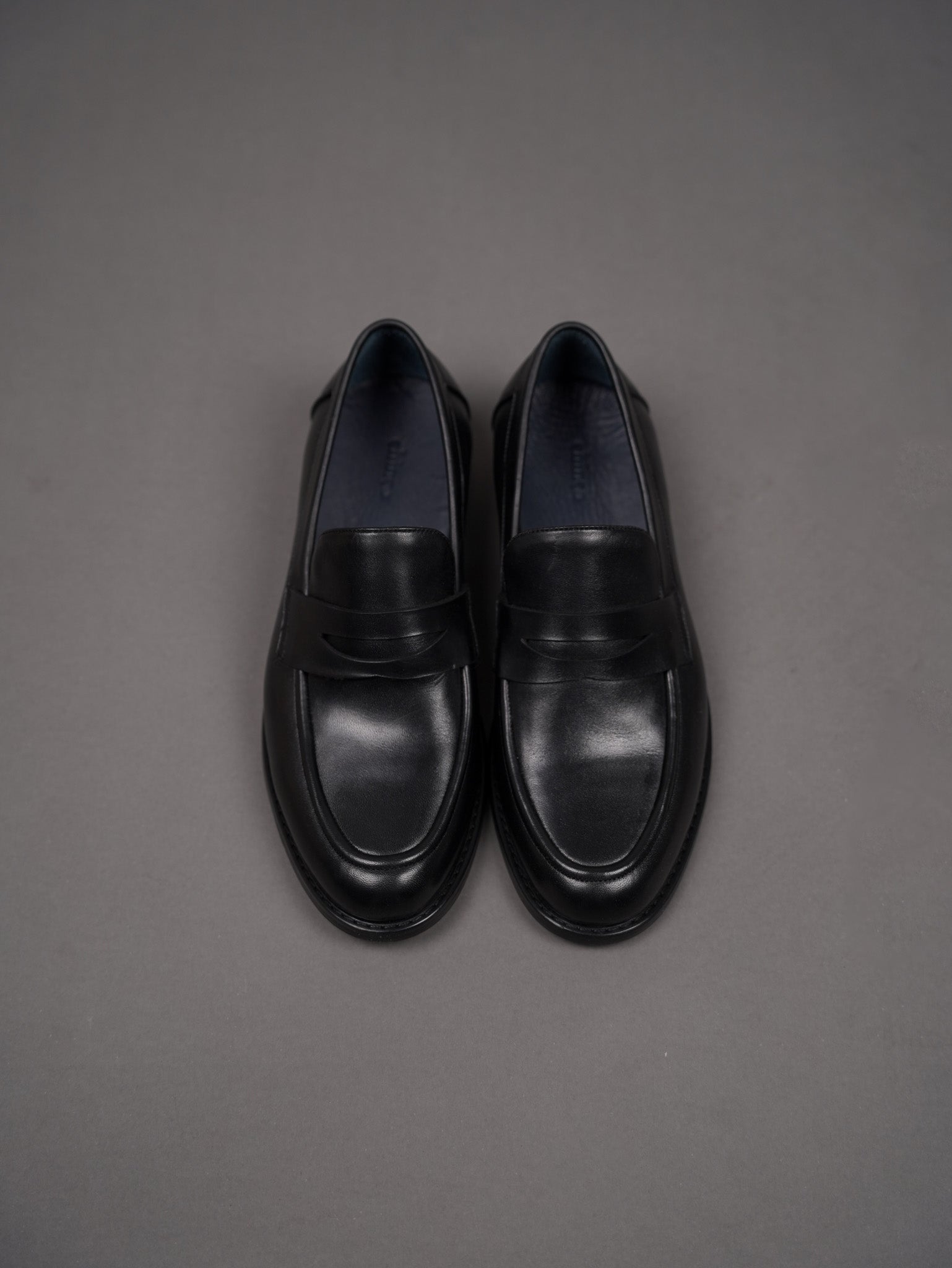 Penny leather loafers -BLACK