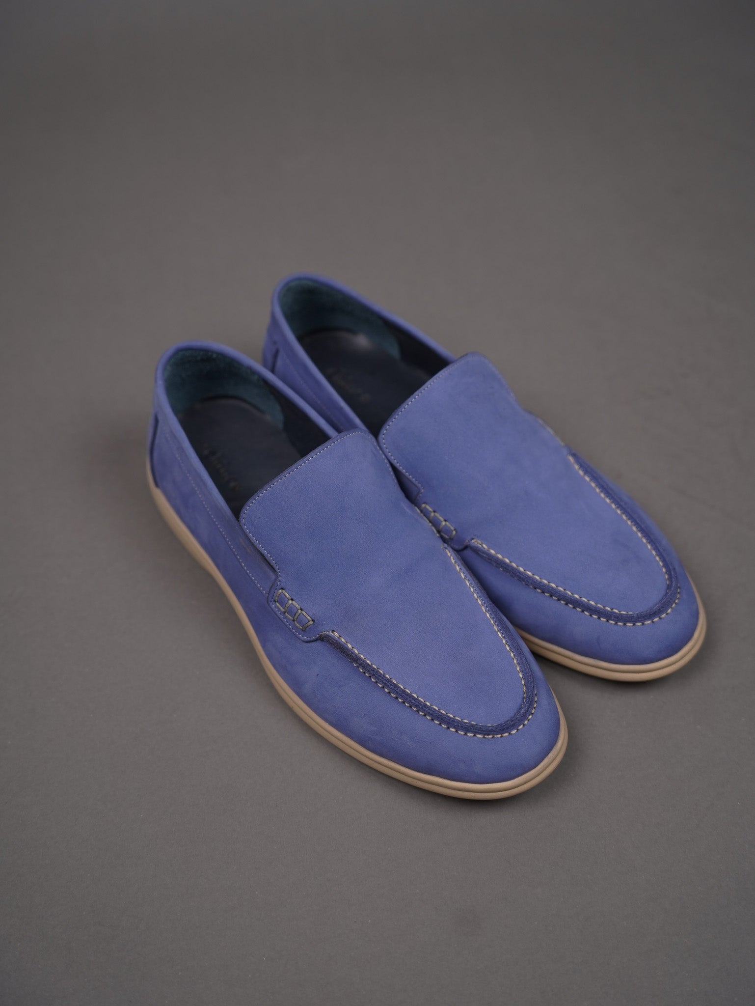 Suede loafers -BABY BLUE