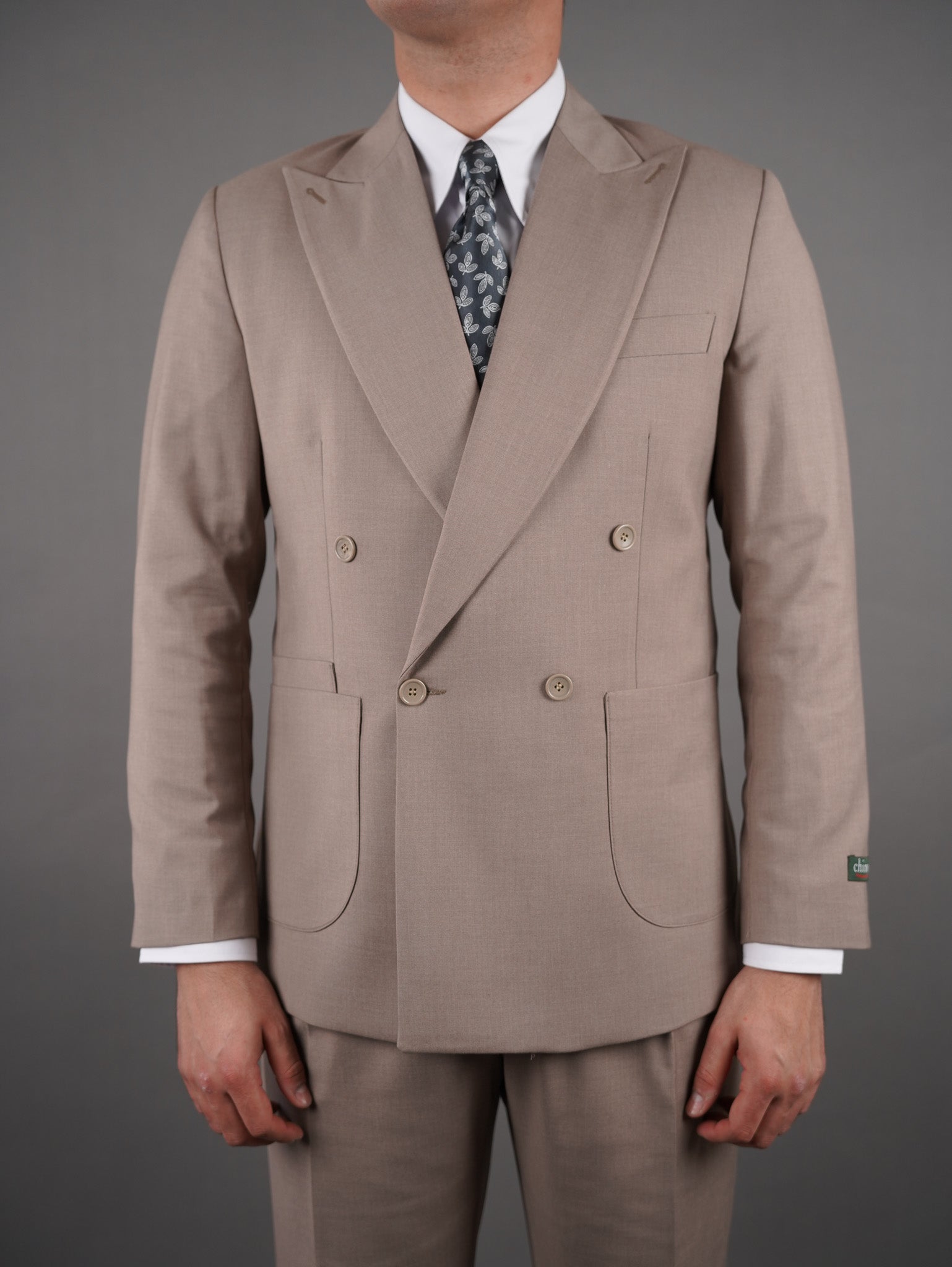 Four-Button Double-Breasted suit - cacao