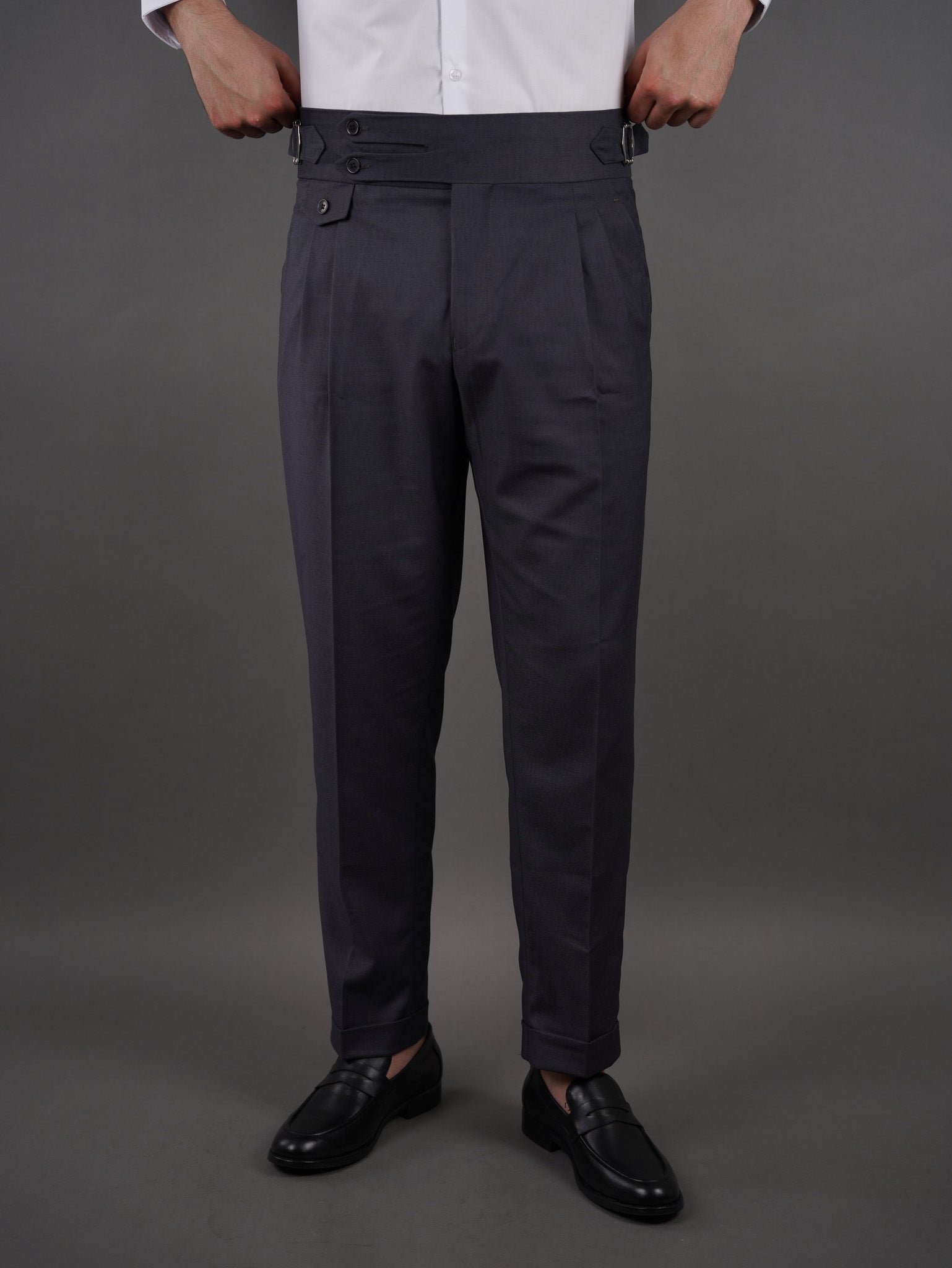 Double button Gurkha trousers - gray
