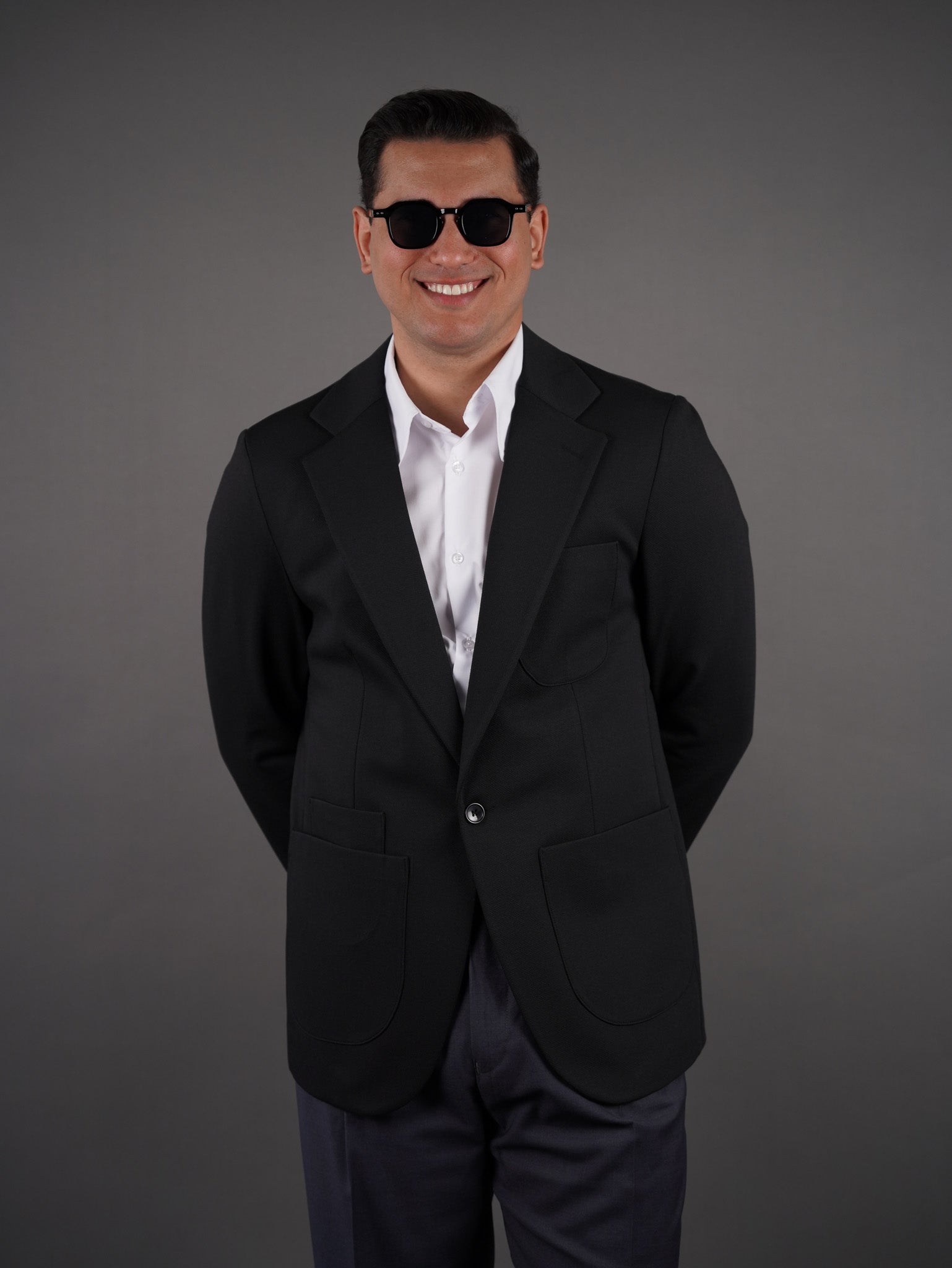 Unlined Lycra Blazer - black