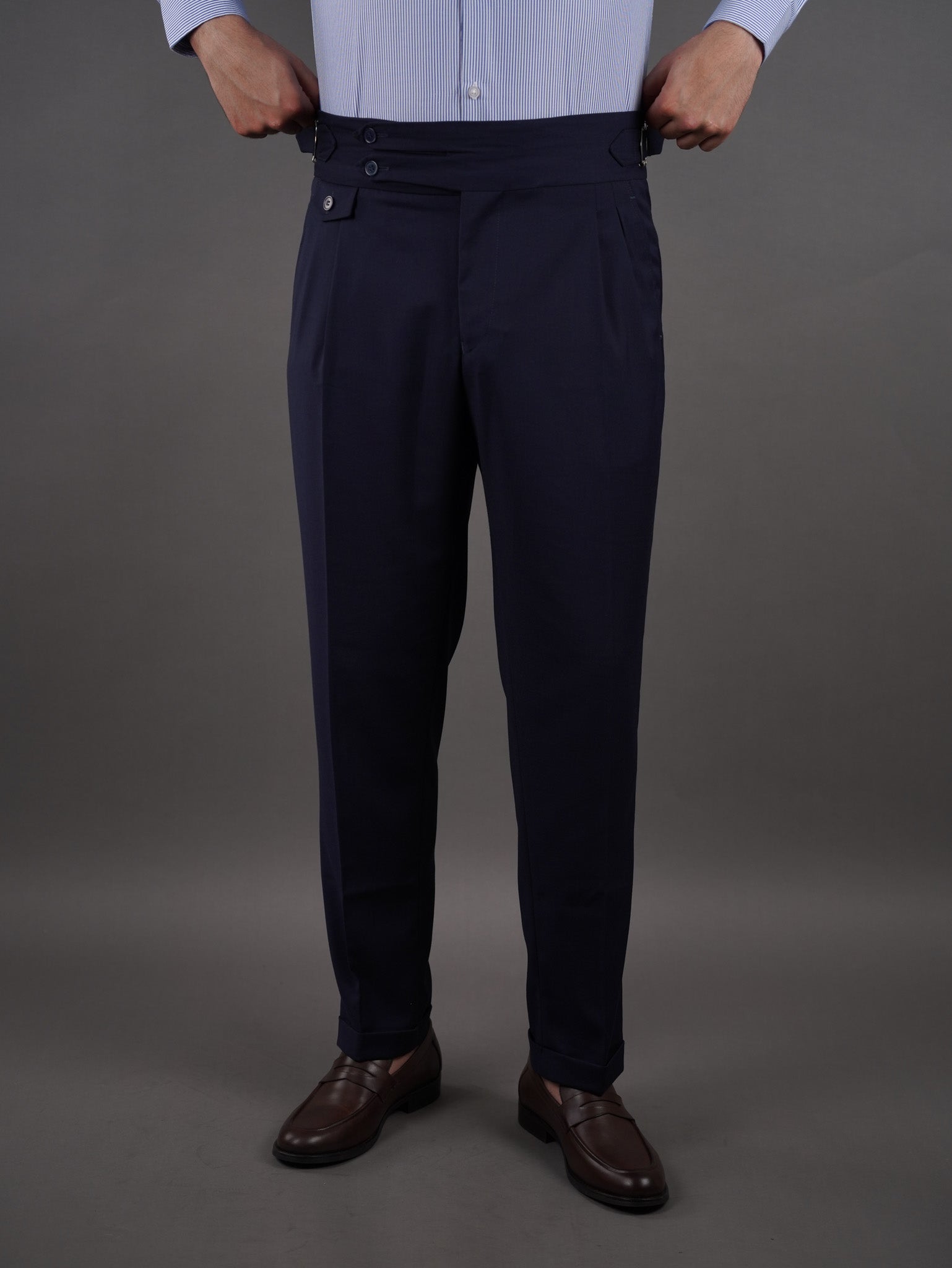 Double button Gurkha trousers - navy