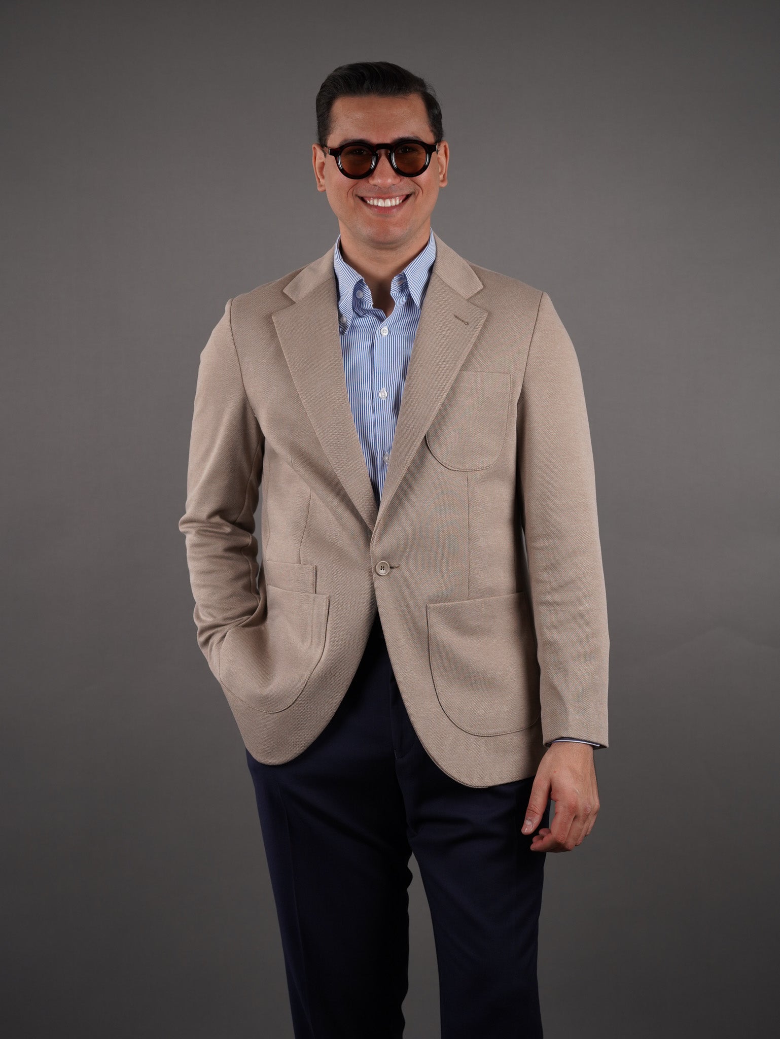 Unlined Lycra Blazer - beige