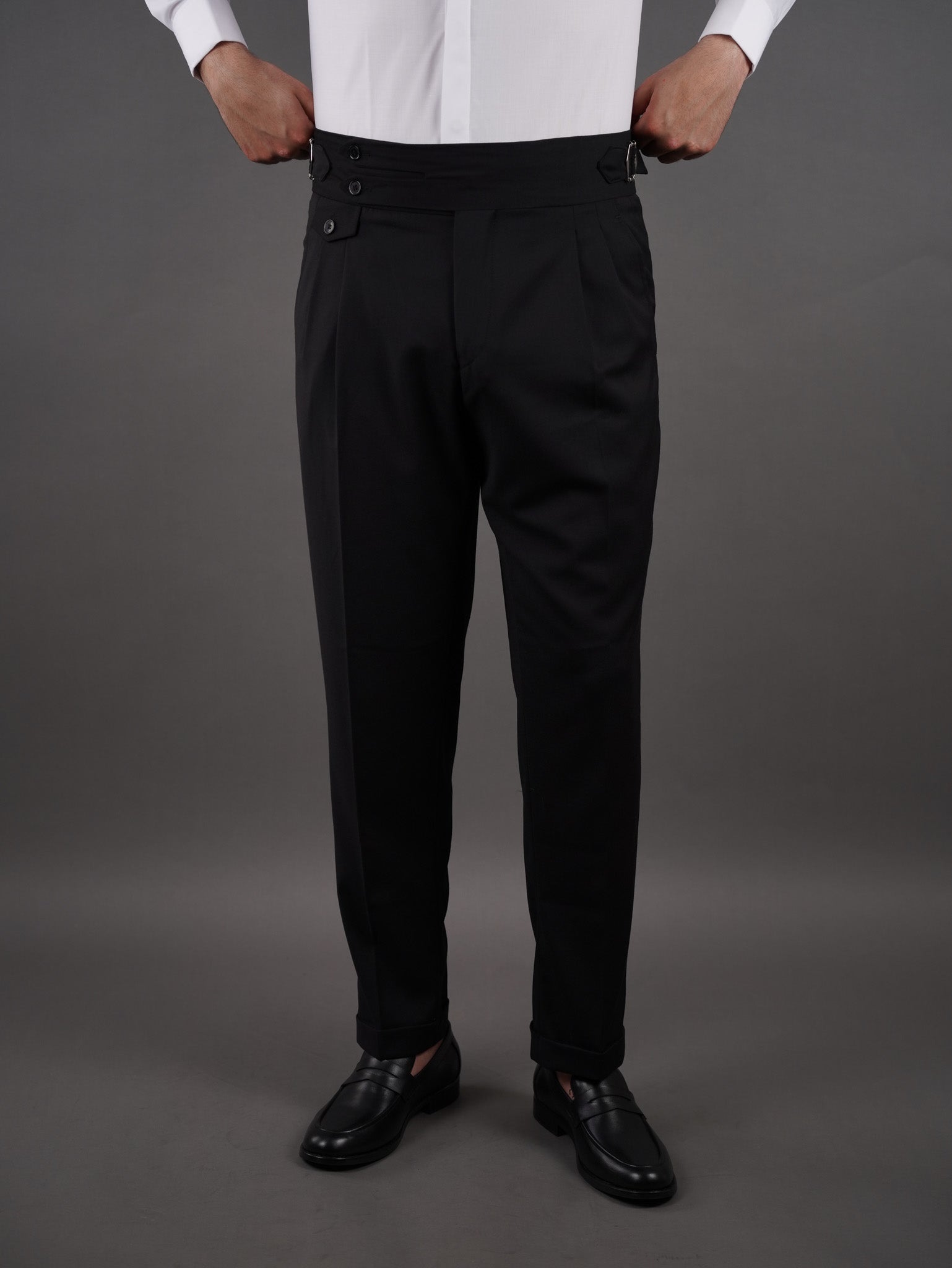 Double button Gurkha trousers - black