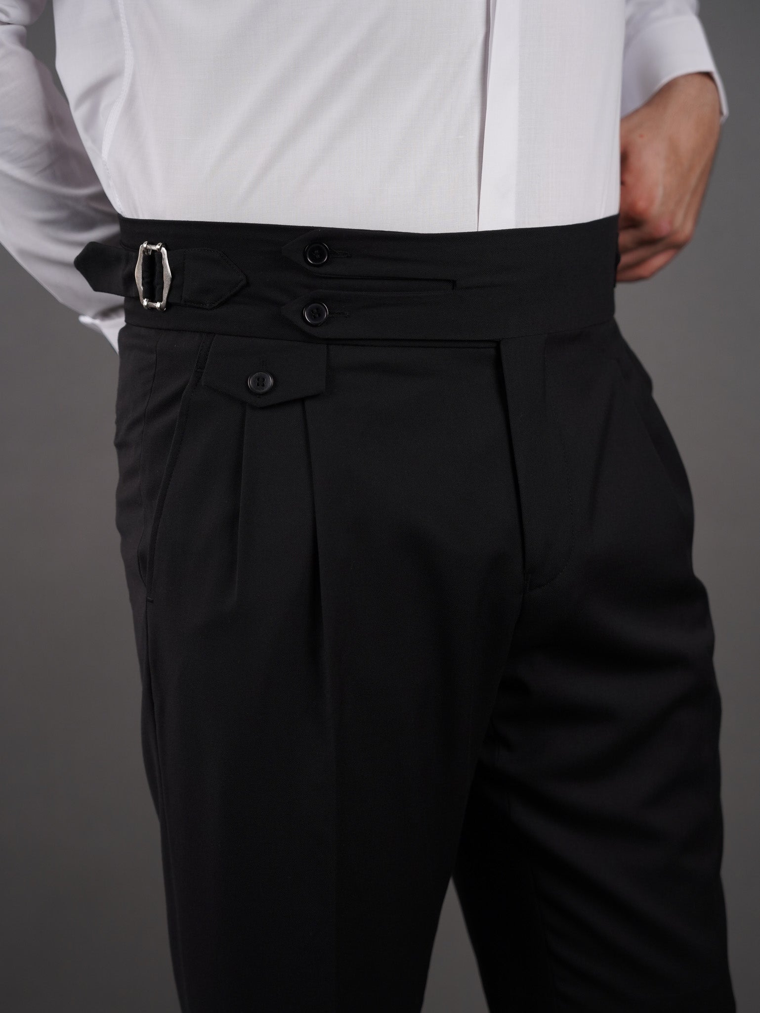 Double button Gurkha trousers - black